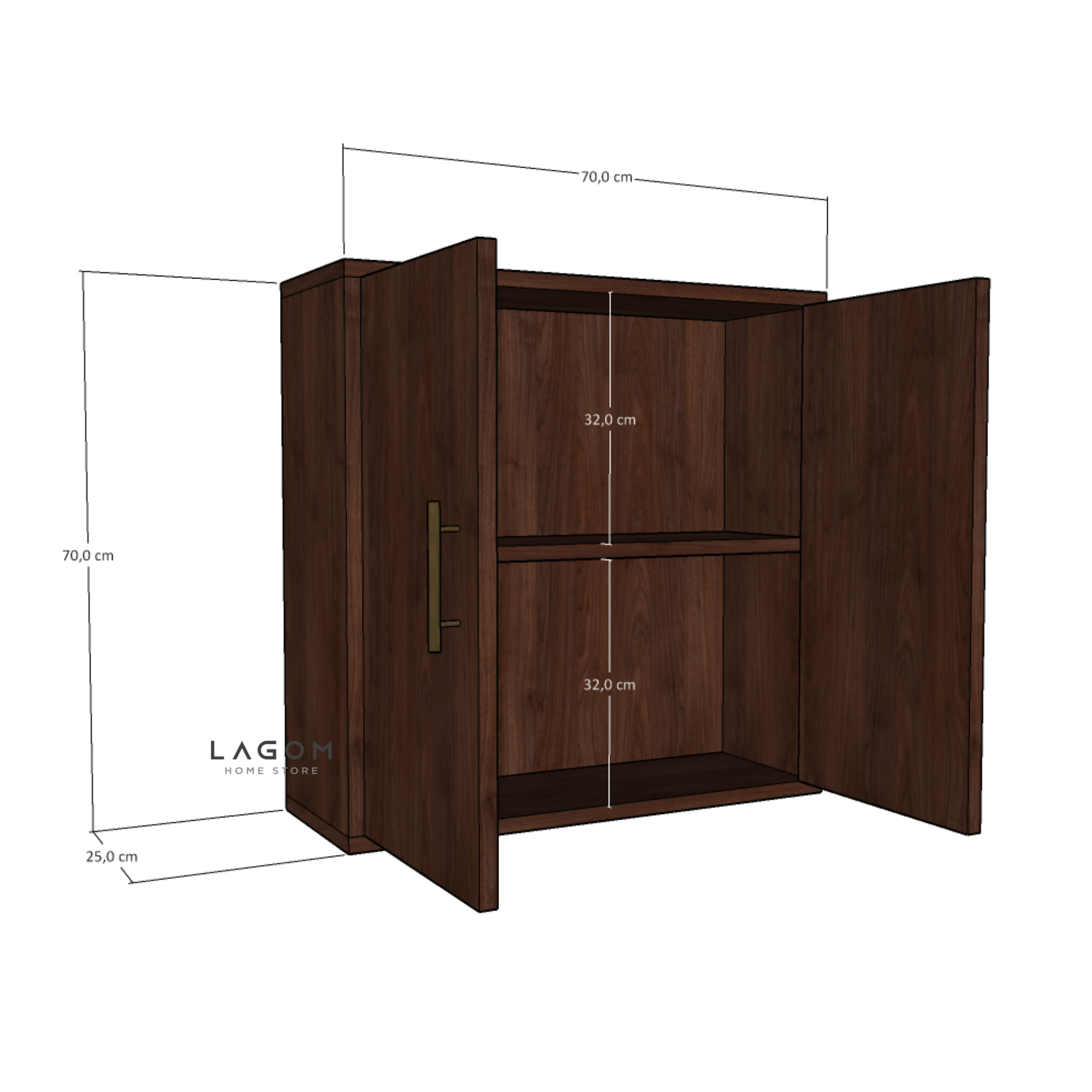 Custom-Made | Lemari Gantung Kayu Jati dengan 2 Pintu Wall Storage Lagom Home Store Jati Furnitur Teak Furniture Jakarta