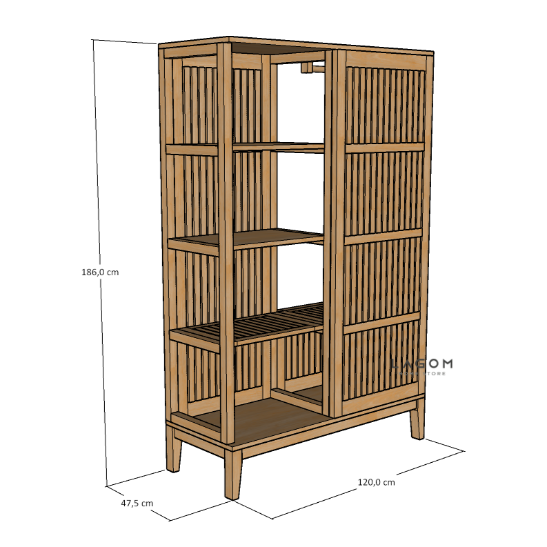 Custom-Made | Lemari Pakaian Unik dari Kayu Jati Wardrobe Lagom Home Store Jati Furnitur Teak Furniture Jakarta