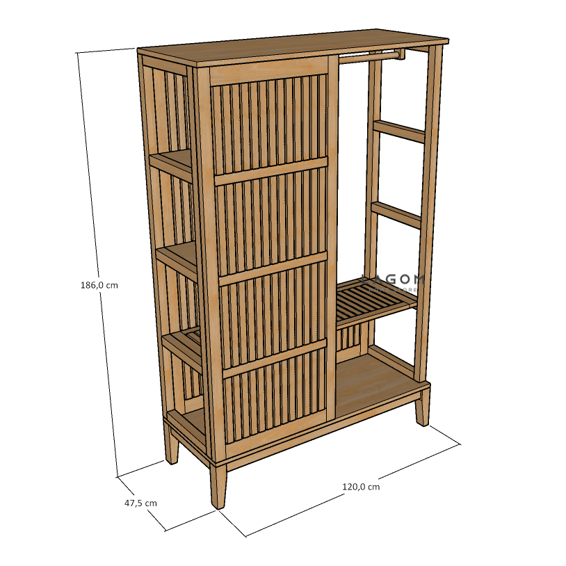 Custom-Made | Lemari Pakaian Unik dari Kayu Jati Wardrobe Lagom Home Store Jati Furnitur Teak Furniture Jakarta
