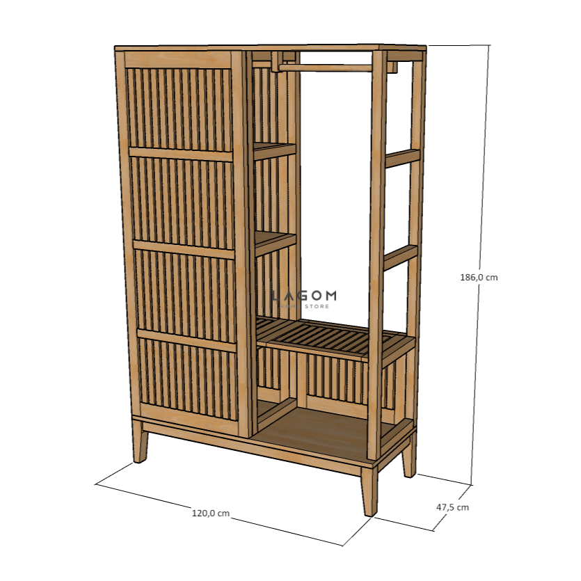 Custom-Made | Lemari Pakaian Unik dari Kayu Jati Wardrobe Lagom Home Store Jati Furnitur Teak Furniture Jakarta