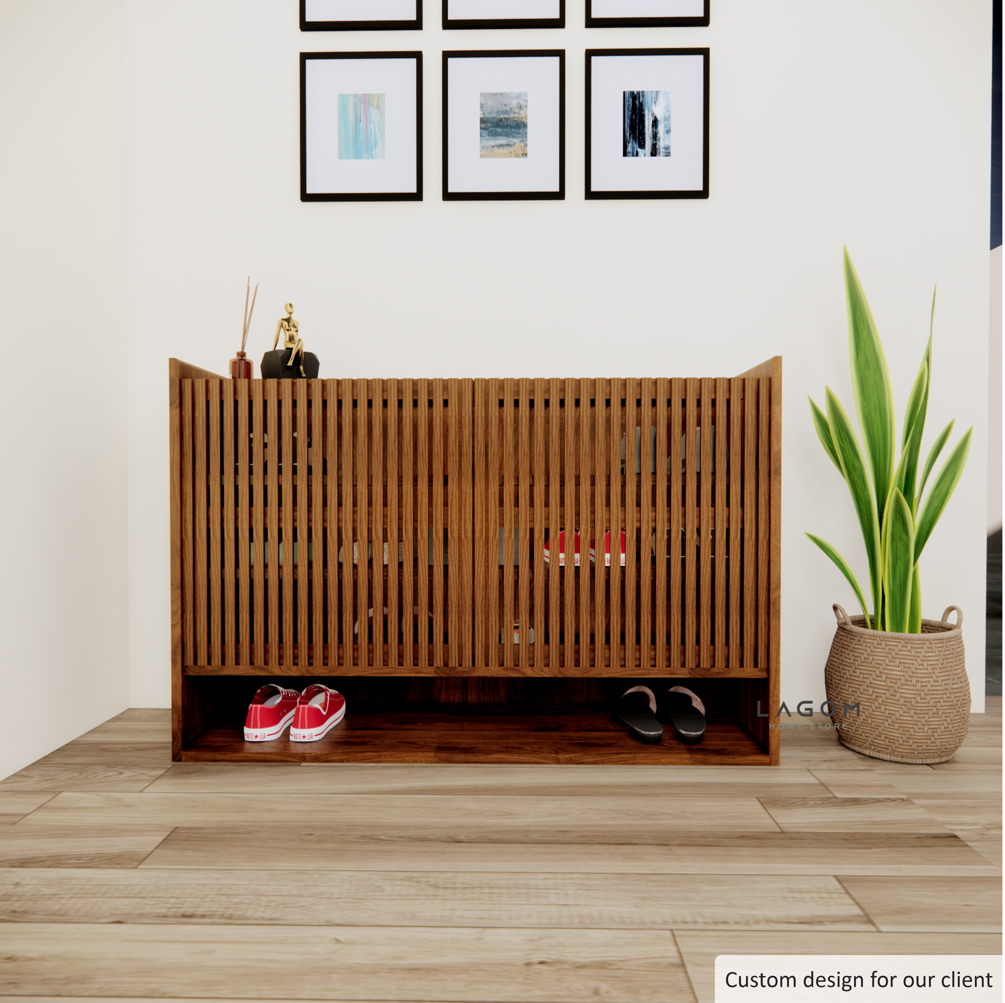 Custom-Made | Lemari Sepatu Besar dari Kayu Jati Shoe Storage Lagom Home Store Jati Furnitur Teak Furniture Jakarta