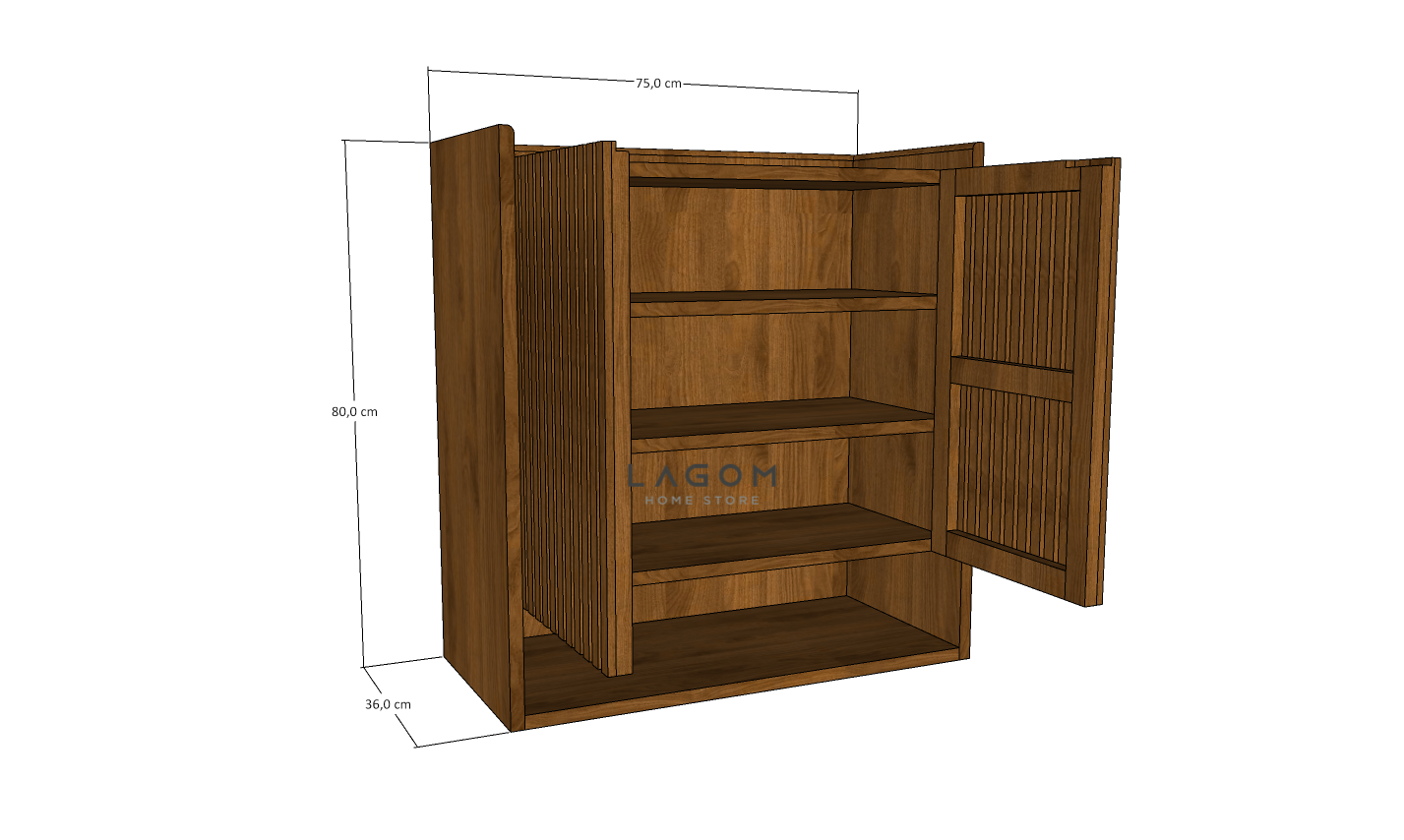 Custom-Made | Lemari Sepatu Eksklusif dari Kayu Jati dengan 2 Pintu Shoe Storage Lagom Home Store Jati Furnitur Teak Furniture Jakarta