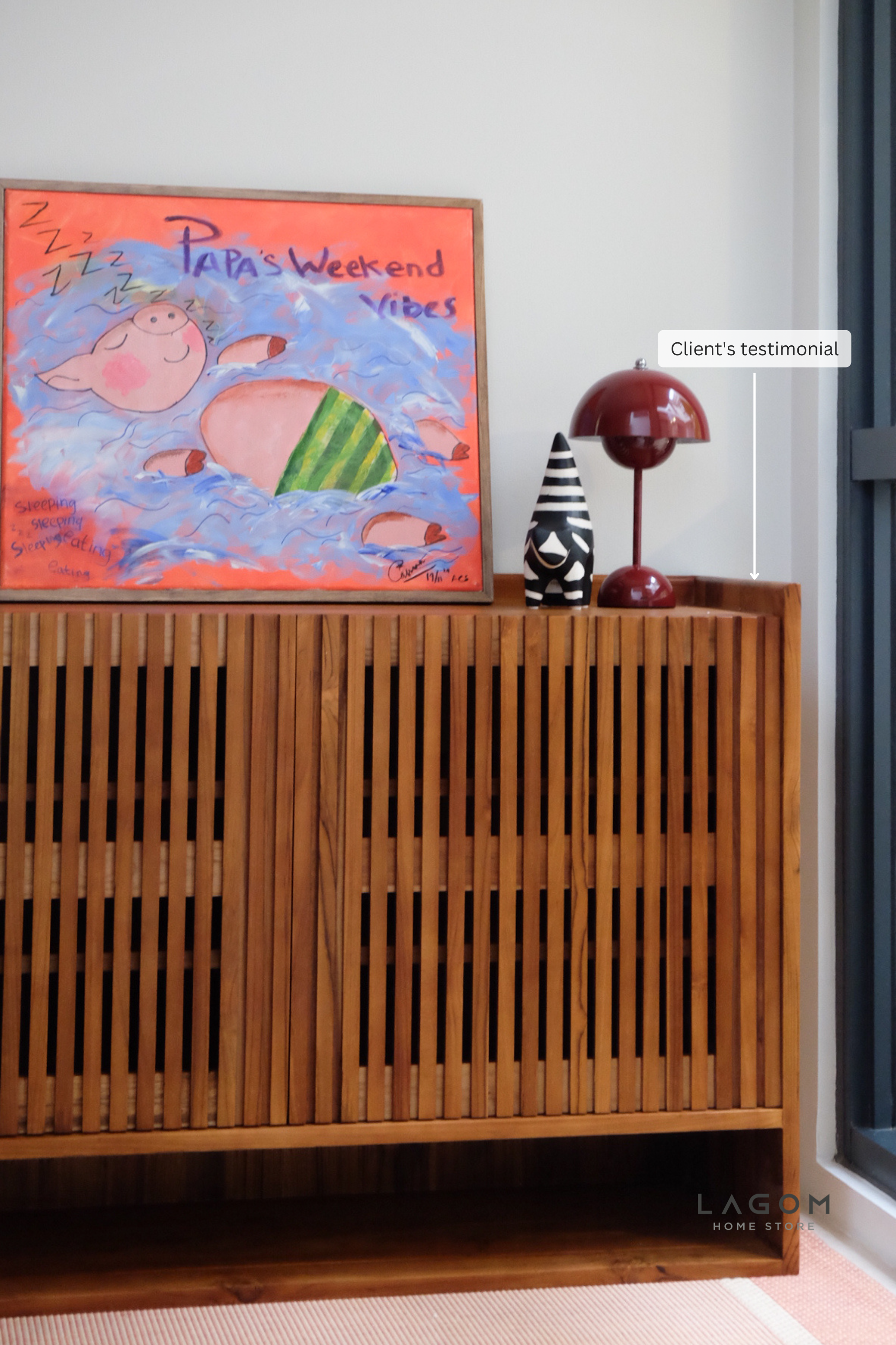 Custom-Made | Medium Size Teak Shoe Cabinet Shoe Storage Lagom Home Store Jati Furnitur Teak Furniture Jakarta