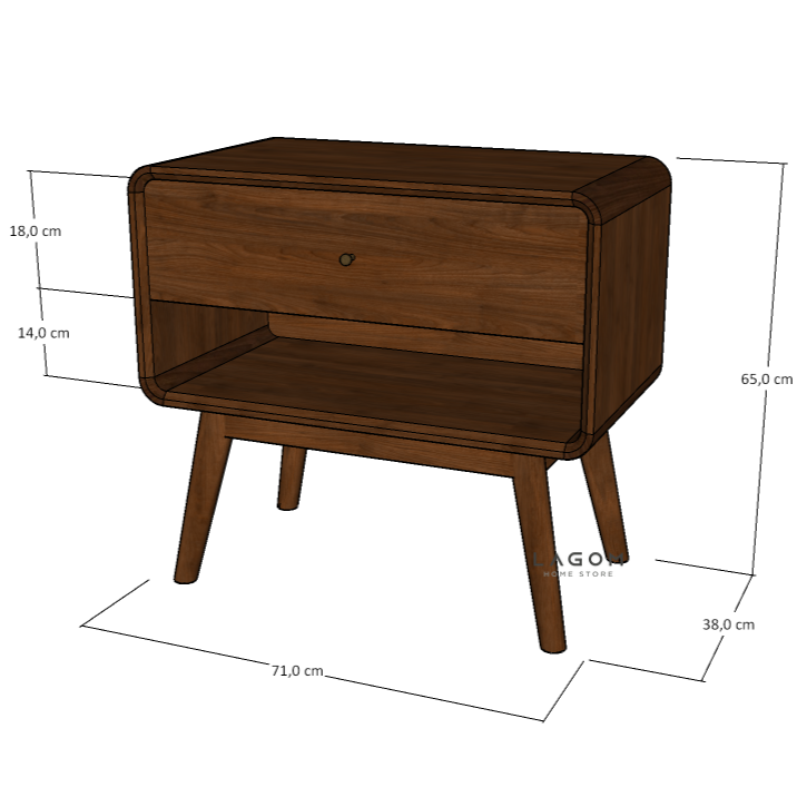 Custom-Made | Meja Samping dengan Laci dari Kayu Jati Side Table Lagom Home Store Jati Furnitur Teak Furniture Jakarta