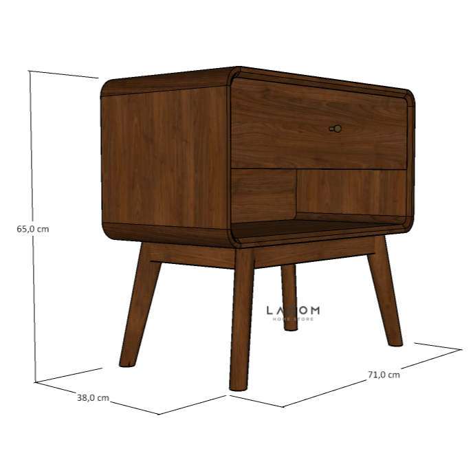 Custom-Made | Meja Samping dengan Laci dari Kayu Jati Side Table Lagom Home Store Jati Furnitur Teak Furniture Jakarta