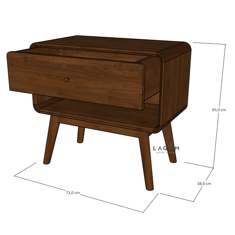 Custom-Made | Meja Samping dengan Laci dari Kayu Jati Side Table Lagom Home Store Jati Furnitur Teak Furniture Jakarta