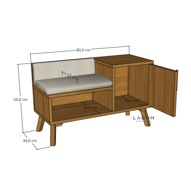 Custom-Made | Rak Sepatu dengan Bangku dari Kayu Jati Shoe Storage Lagom Home Store Jati Furnitur Teak Furniture Jakarta