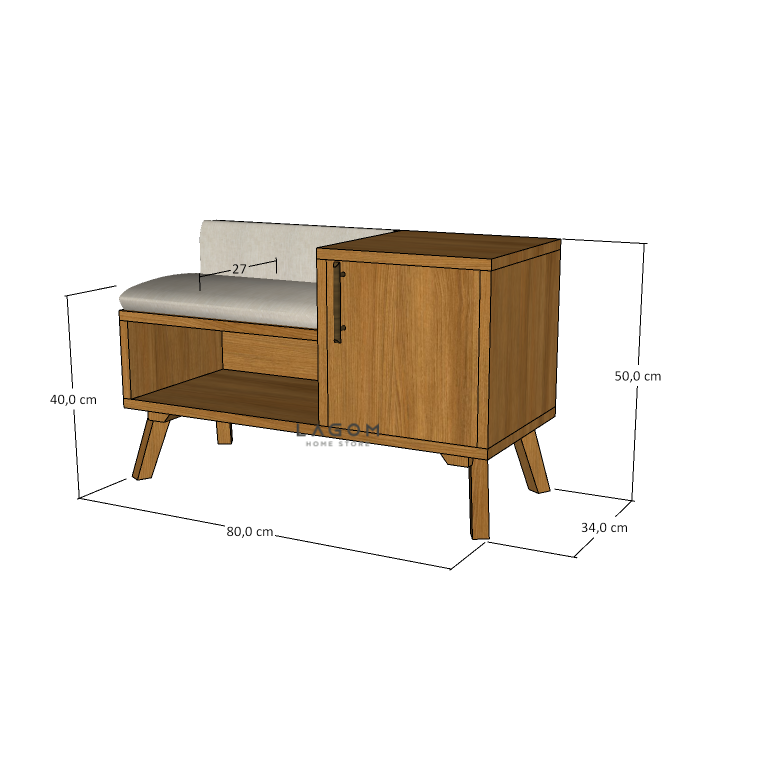 Custom-Made | Rak Sepatu dengan Bangku dari Kayu Jati Shoe Storage Lagom Home Store Jati Furnitur Teak Furniture Jakarta