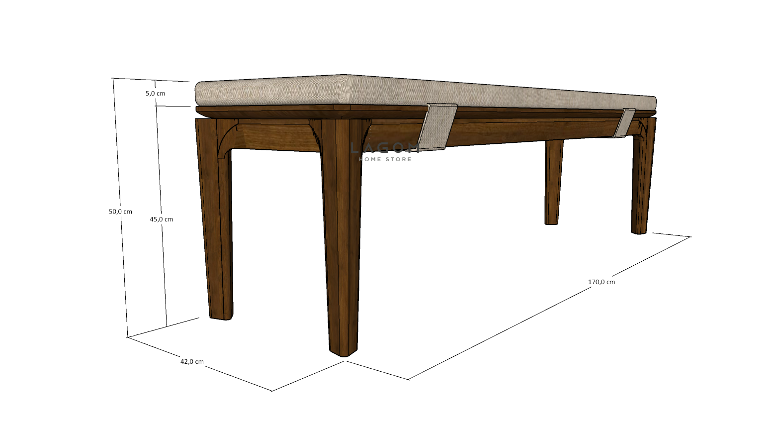 Custom-Made | Set Meja Makan Kayu Jati Bentuk Persegi Panjang dengan 3 Kursi dan 1 Bangku Dining Set Lagom Home Store Jati Furnitur Teak Furniture Jakarta