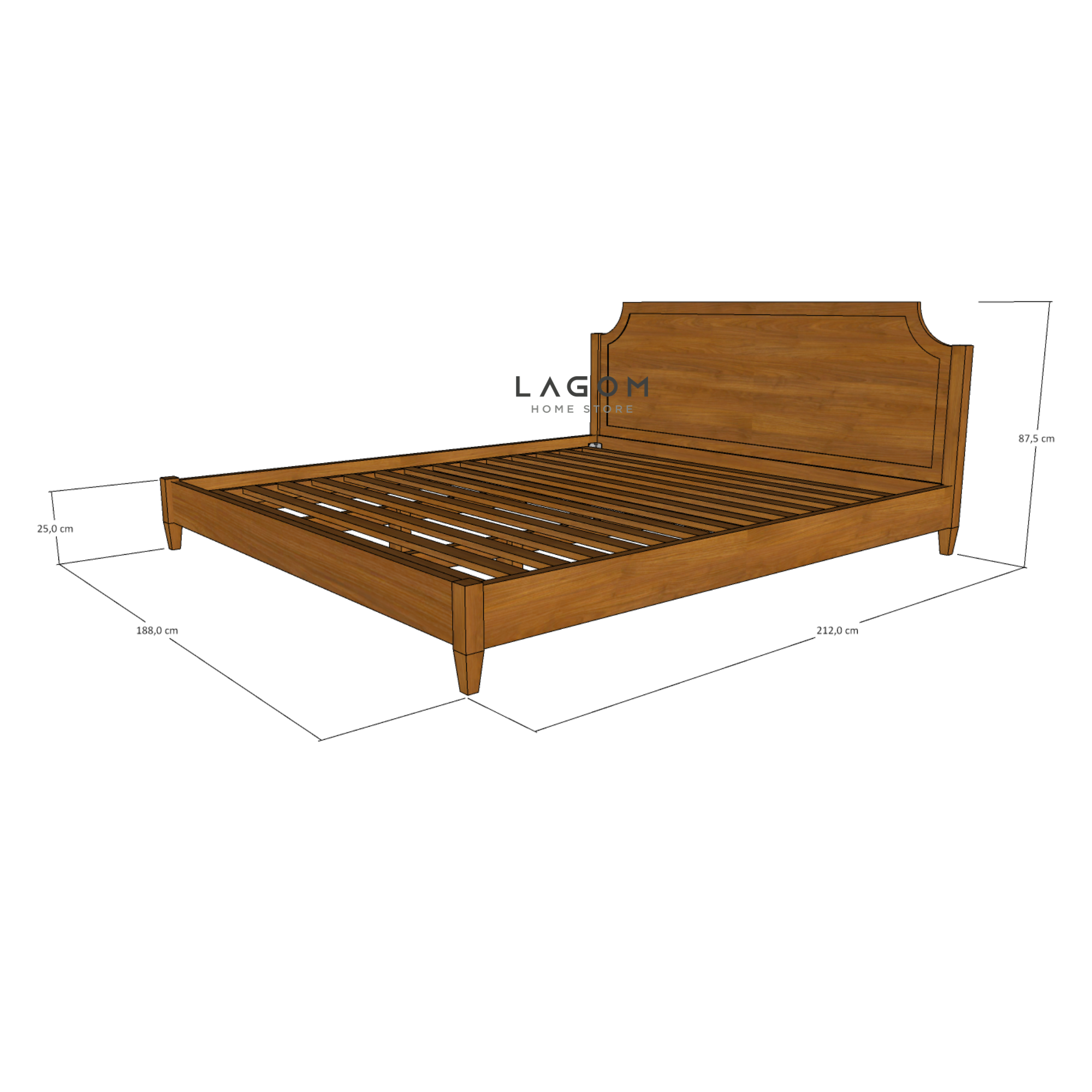 Custom-Made | Tempat Tidur Kayu Jati Mewah dan Unik For mattress 180 cm x 200 cm Bed Frame Lagom Home Store Jati Furnitur Teak Furniture Jakarta