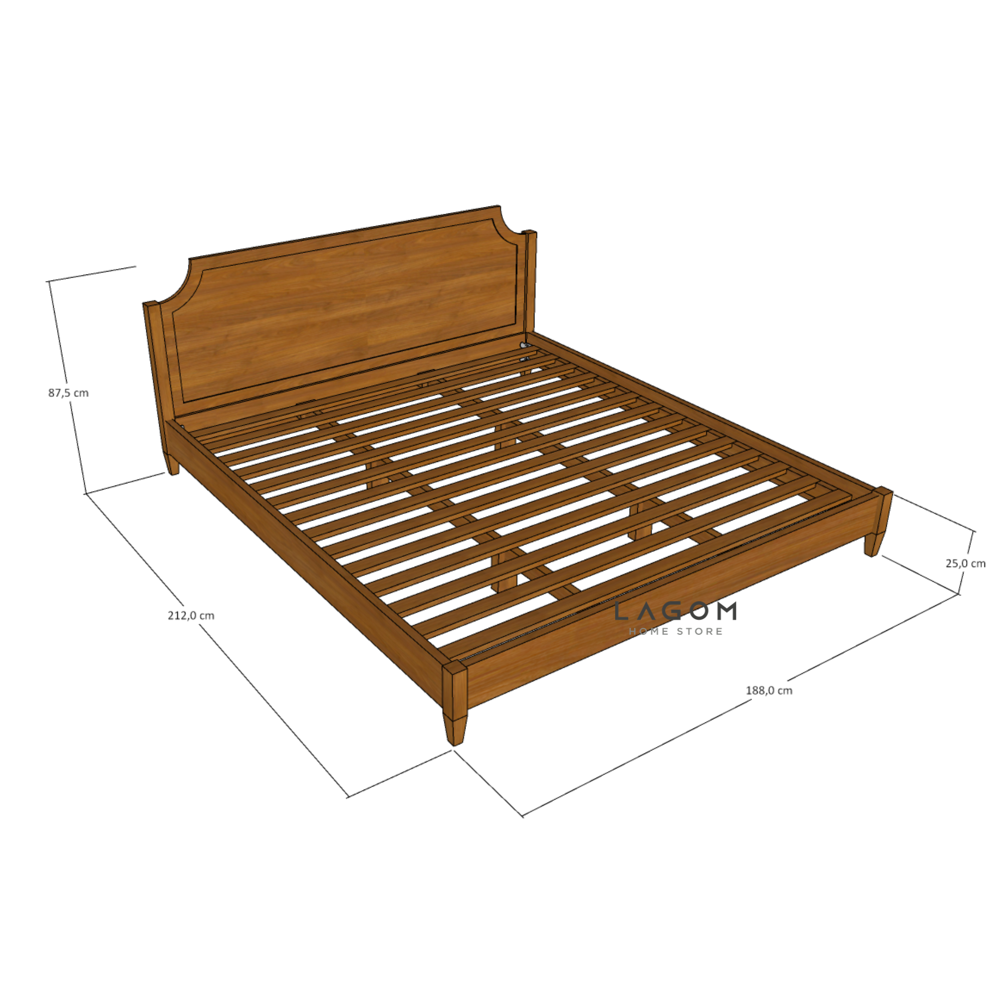 Custom-Made | Tempat Tidur Kayu Jati Mewah dan Unik For mattress 180 cm x 200 cm Bed Frame Lagom Home Store Jati Furnitur Teak Furniture Jakarta