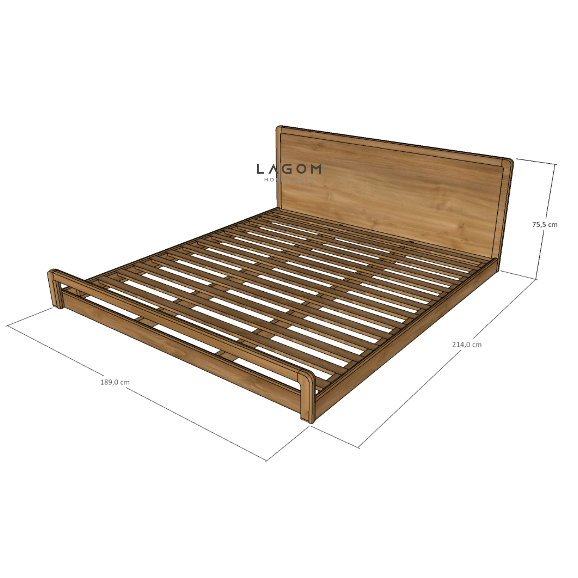Custom-Made | Tempat Tidur Lantai Kayu Jati Eksklusif For mattress 180 cm x 200 cm Bed Frame Lagom Home Store Jati Furnitur Teak Furniture Jakarta