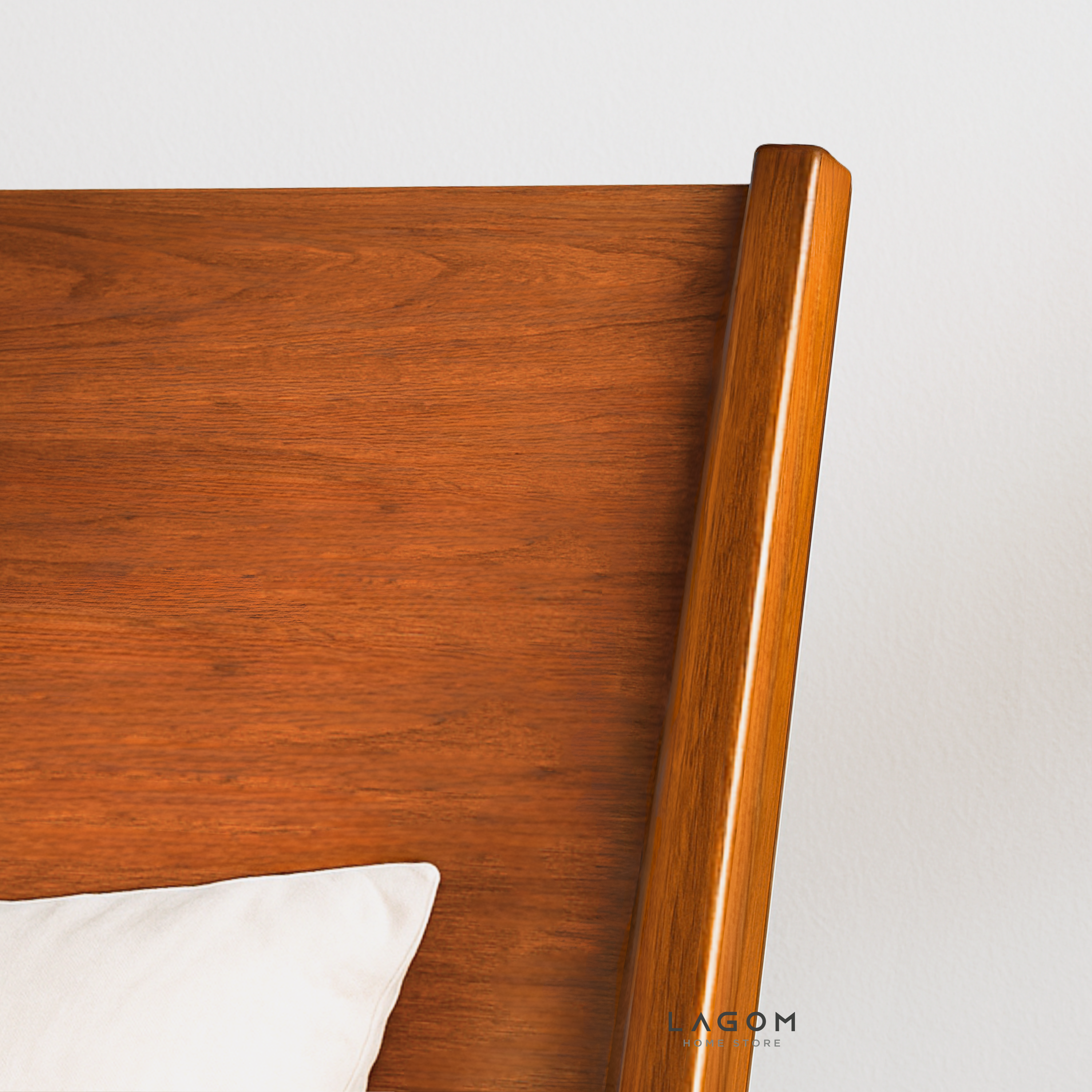 Exclusive Bed Frame with Headboard in Solid Teak Wood Bed Frame Lagom Home Store Jati Furnitur Teak Furniture Jakarta