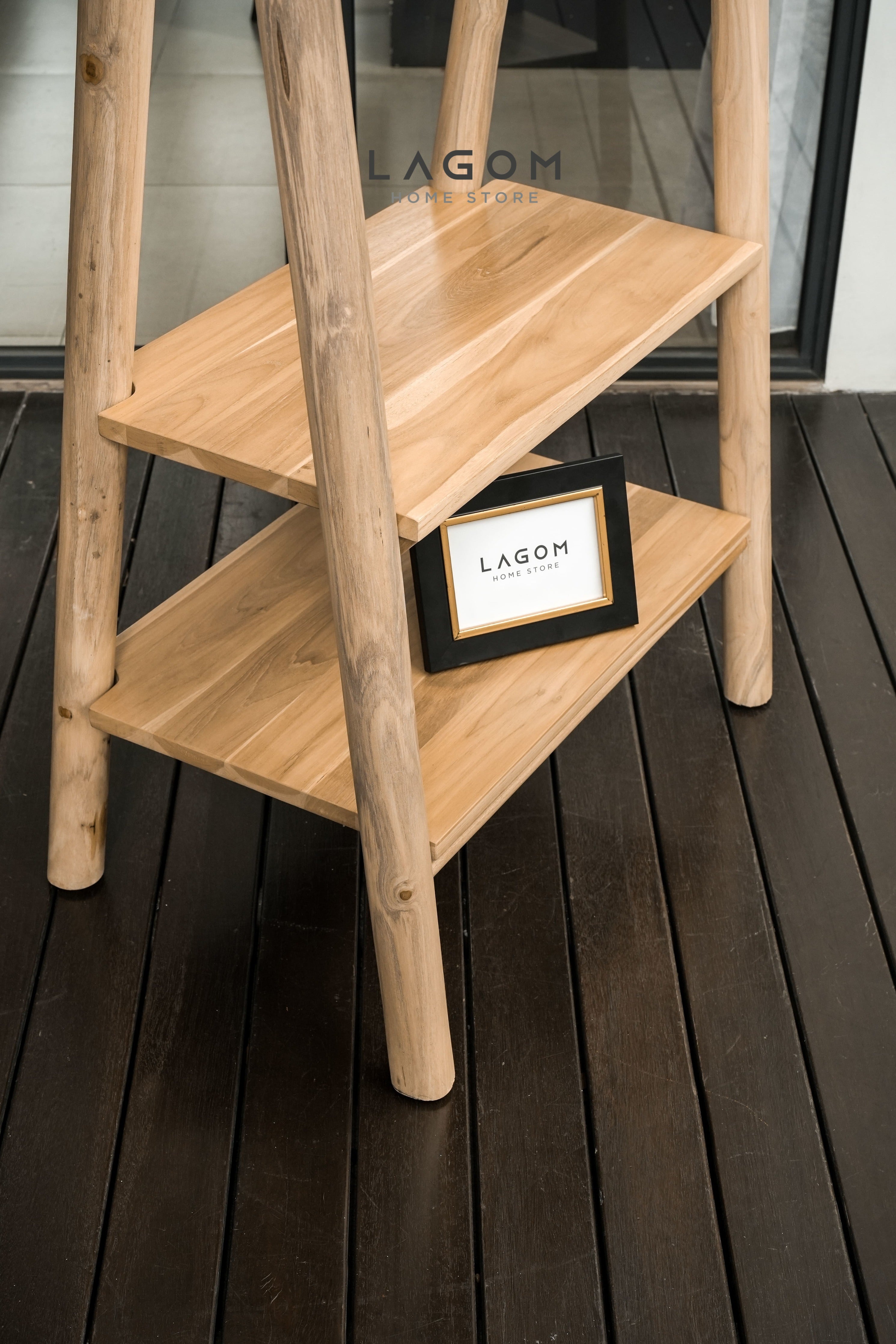 Gantungan Baju Kayu Jati 2 Rak: Elegan Indoor & Outdoor Standing Coat Hanger Lagom Home Store Jati Furnitur Teak Furniture Jakarta
