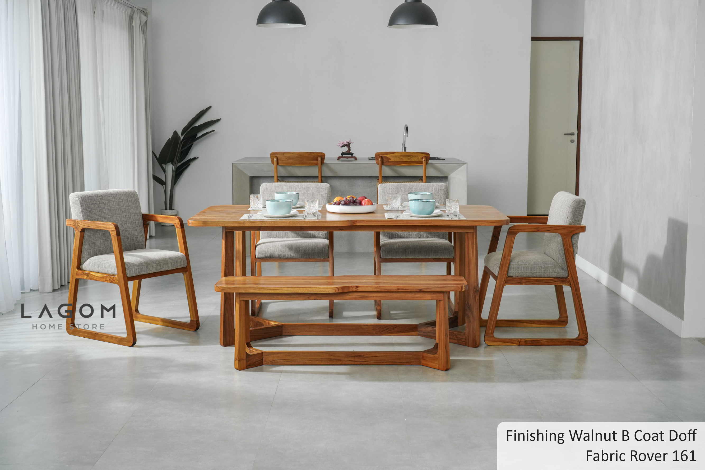 Kursi Makan dan Kerja dari Kayu Jati dengan Premium Cushion Office Seating Lagom Home Store Jati Furnitur Teak Furniture Jakarta