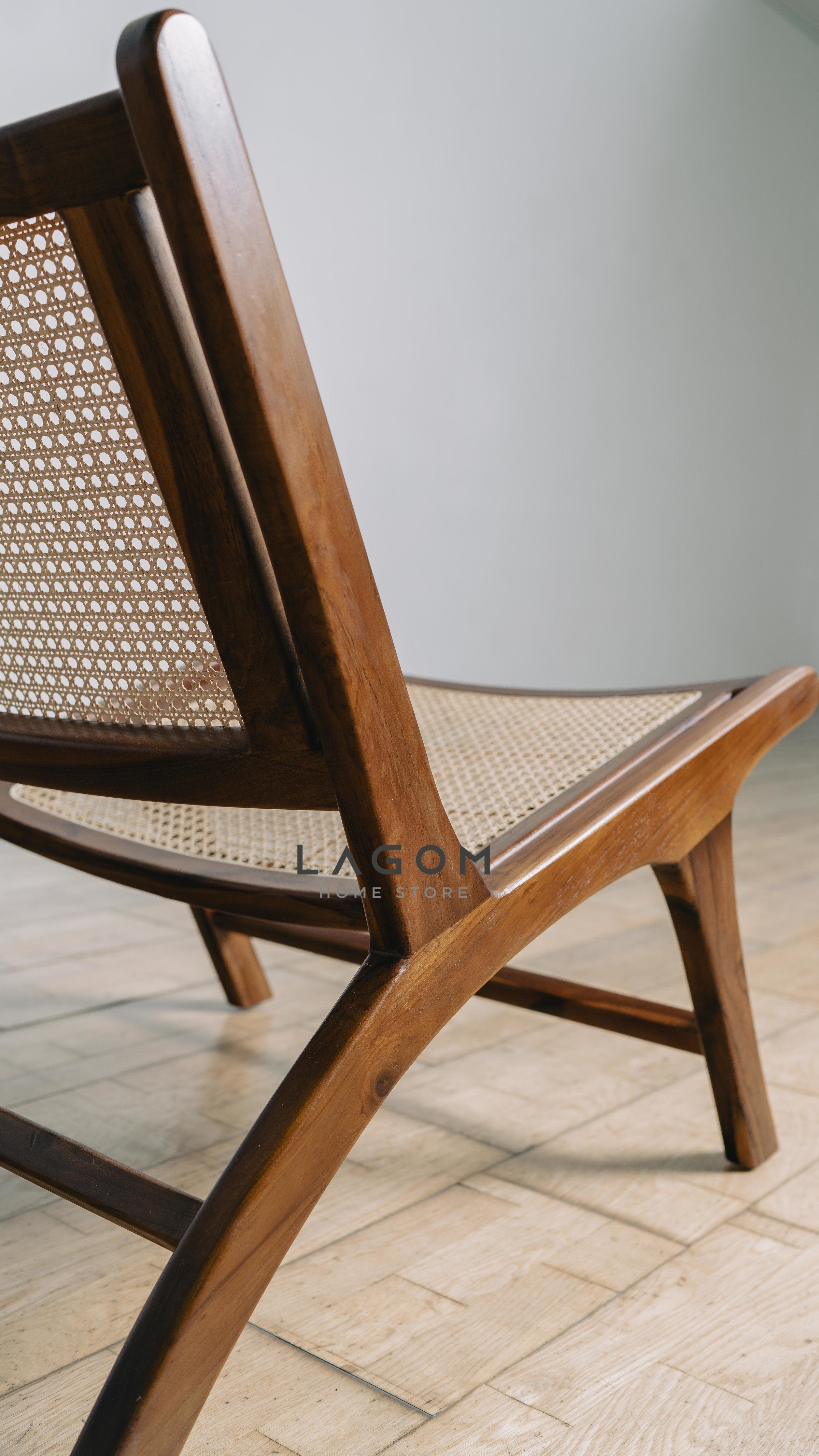 Kursi Santai dari Rotan Premium dan Kayu Jati Chair Lagom Home Store Jati Furnitur Teak Furniture Jakarta