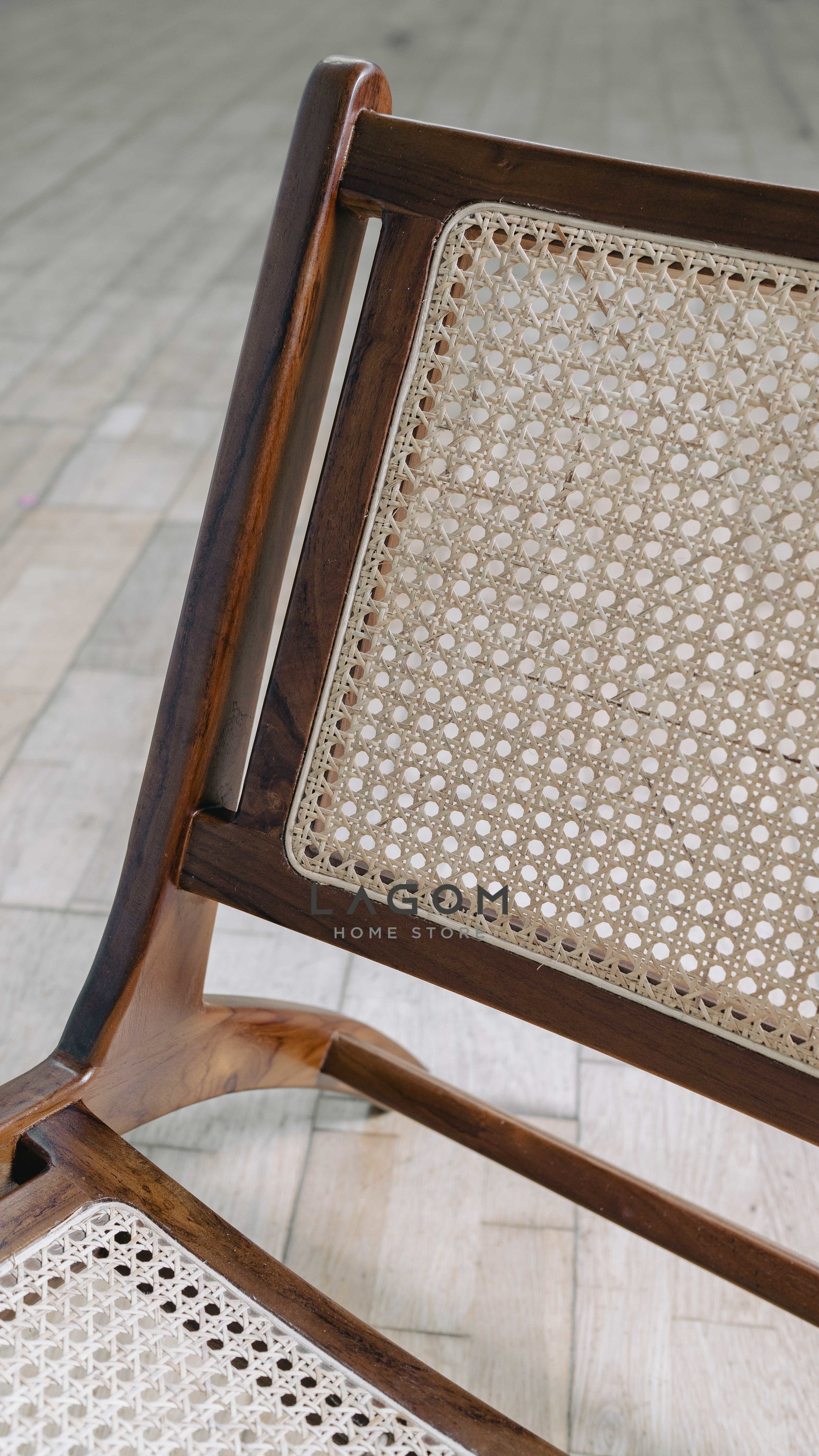 Kursi Santai dari Rotan Premium dan Kayu Jati Chair Lagom Home Store Jati Furnitur Teak Furniture Jakarta