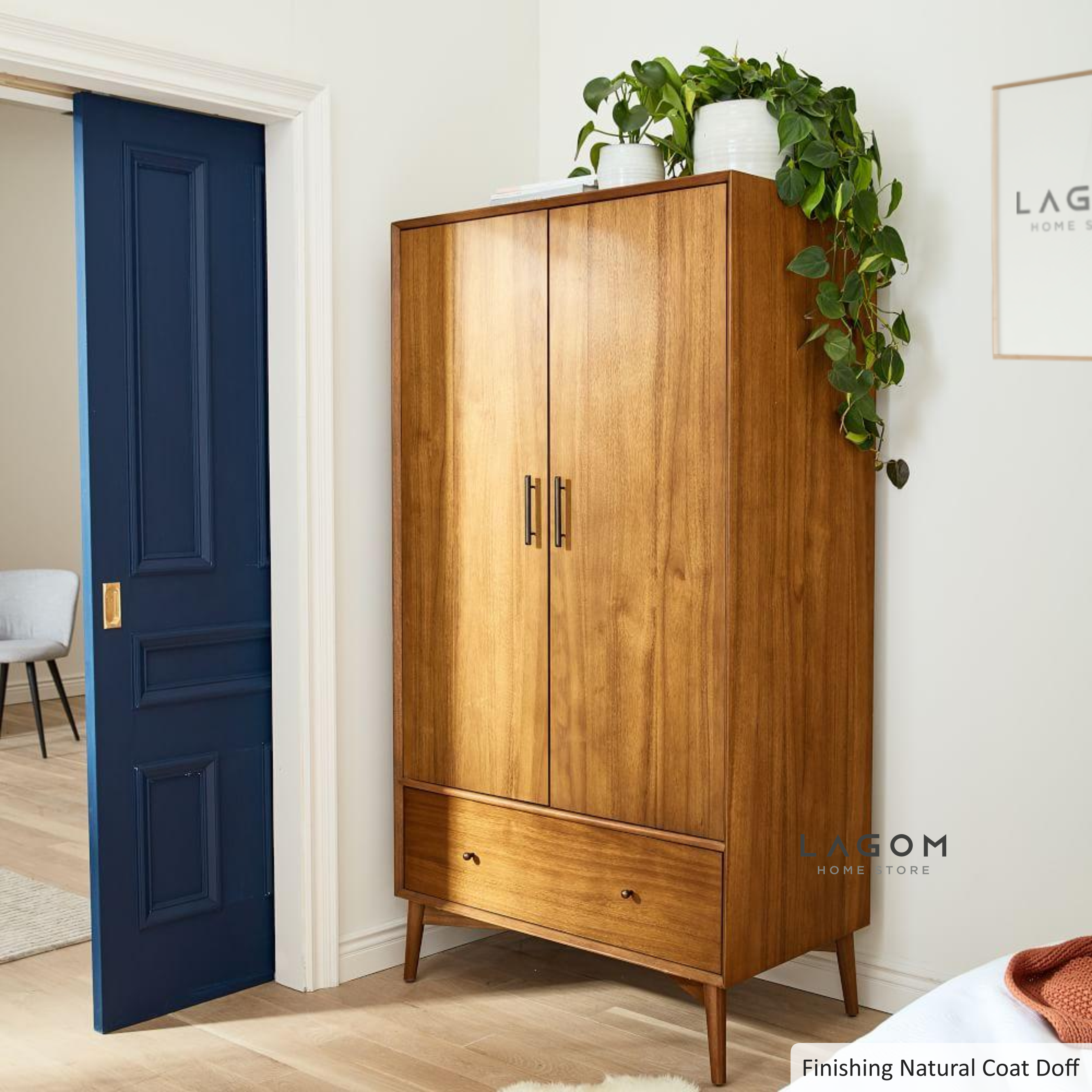 Lemari Pakaian Besar Kayu Jati Wardrobe Lagom Home Store Jati Furnitur Teak Furniture Jakarta