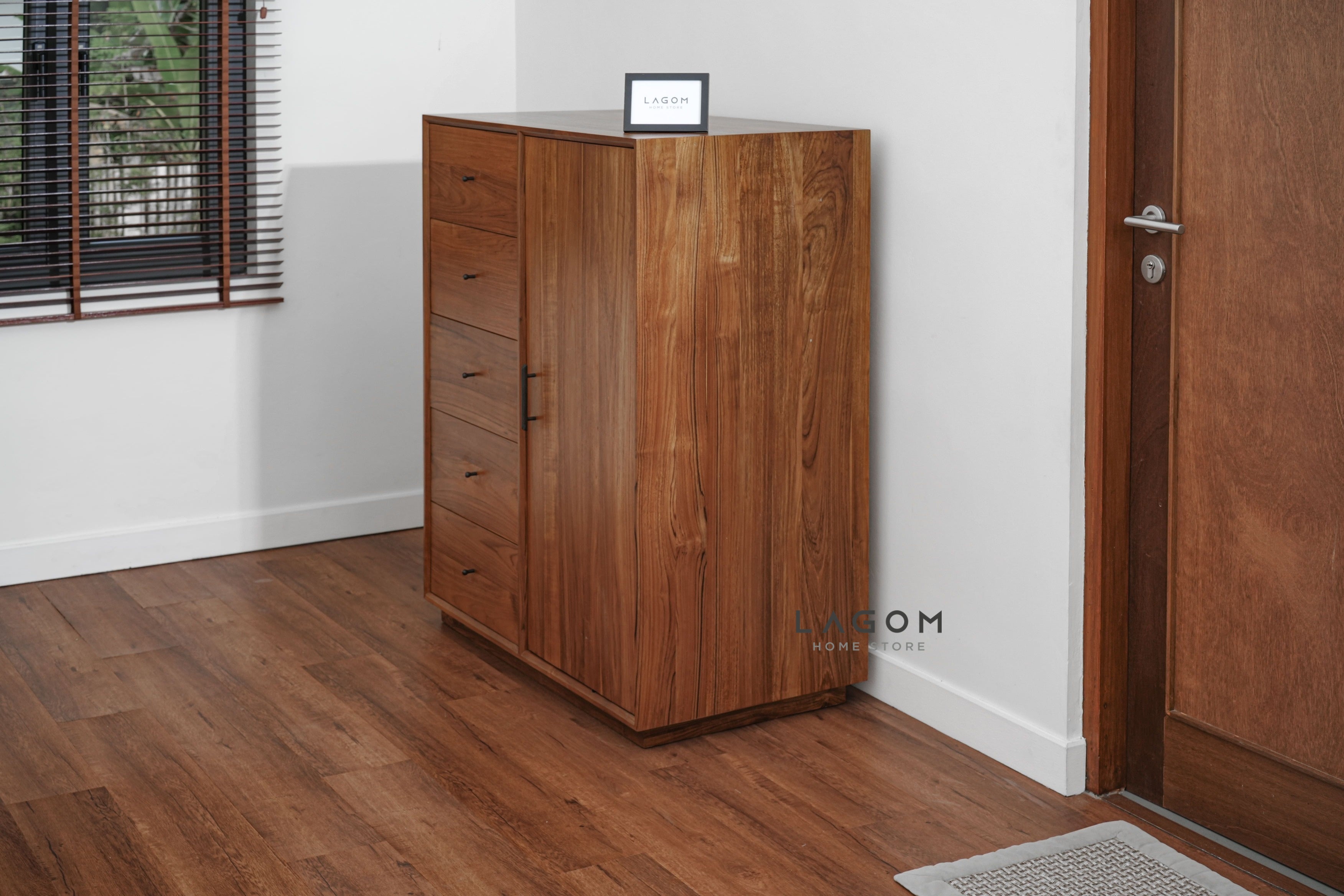 Lemari Pakaian Montessori Kayu Jati Wardrobe Lagom Home Store Jati Furnitur Teak Furniture Jakarta