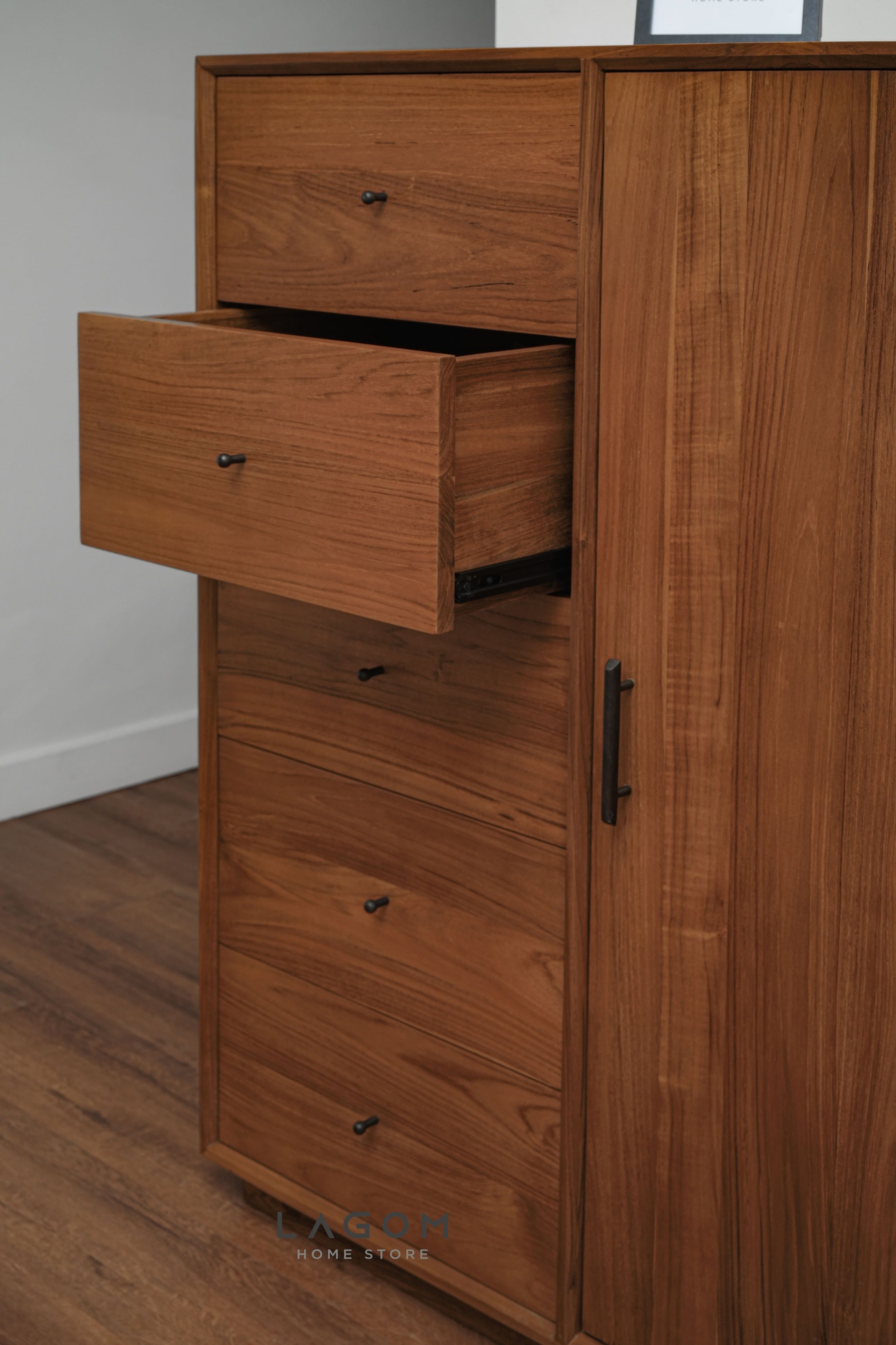 Lemari Pakaian Montessori Kayu Jati Wardrobe Lagom Home Store Jati Furnitur Teak Furniture Jakarta