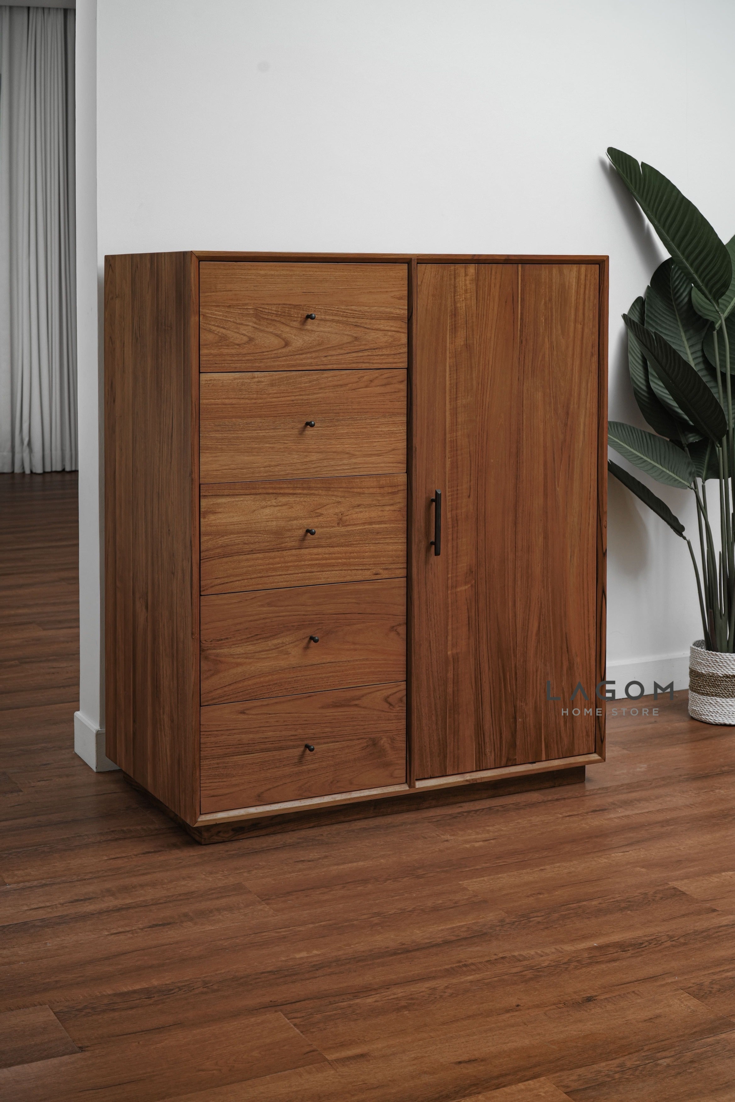 Lemari Pakaian Montessori Kayu Jati Wardrobe Lagom Home Store Jati Furnitur Teak Furniture Jakarta