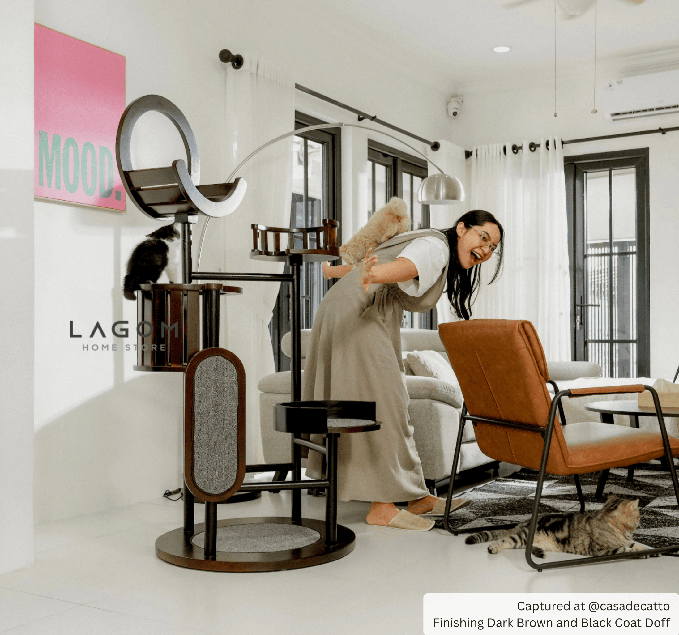 Luxury Cat Tree in Solid Teak Wood Cat Tree Lagom Home Store Jati Furnitur Teak Furniture Jakarta