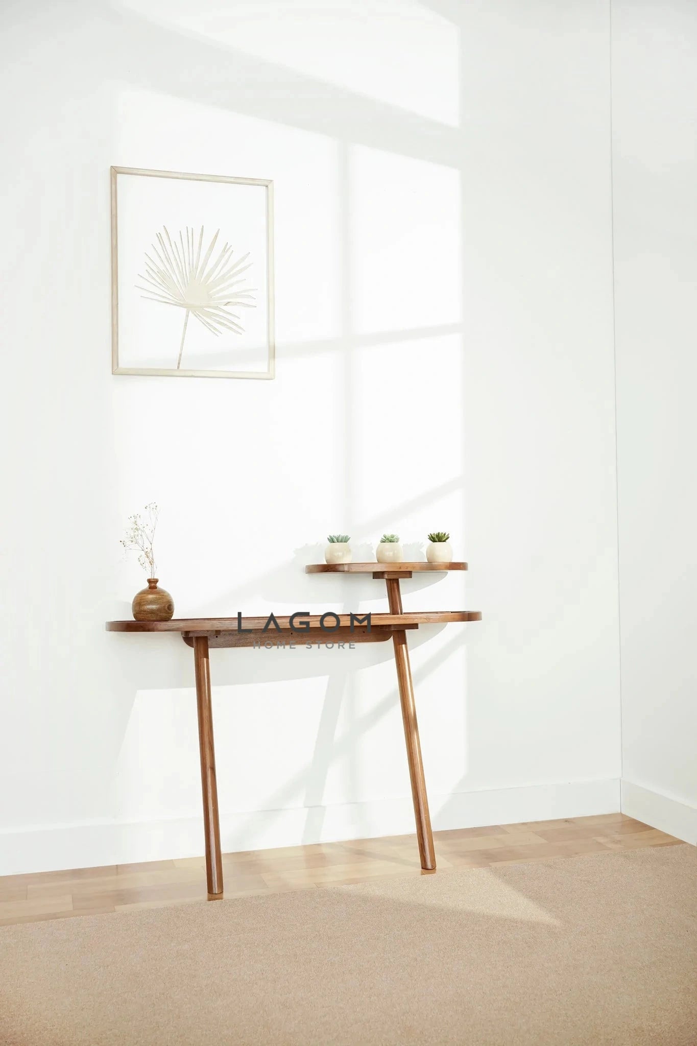 Meja Konsol Dinding Estetis dari Kayu Jati Console Table Lagom Home Store Jati Furnitur Teak Furniture Jakarta