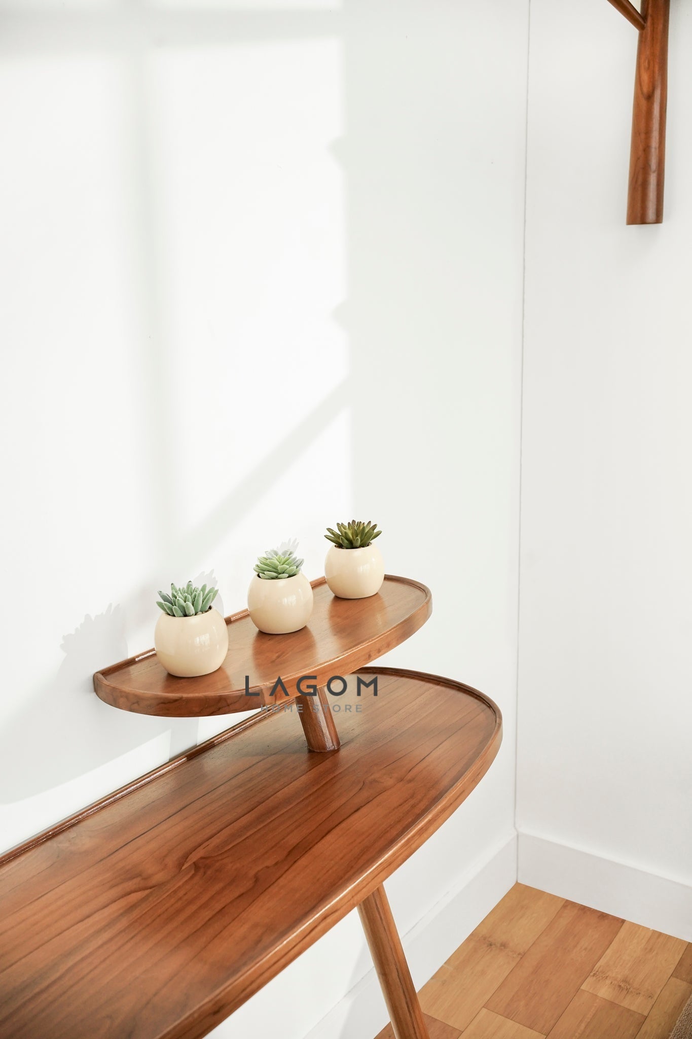 Meja Konsol Dinding Estetis dari Kayu Jati Console Table Lagom Home Store Jati Furnitur Teak Furniture Jakarta