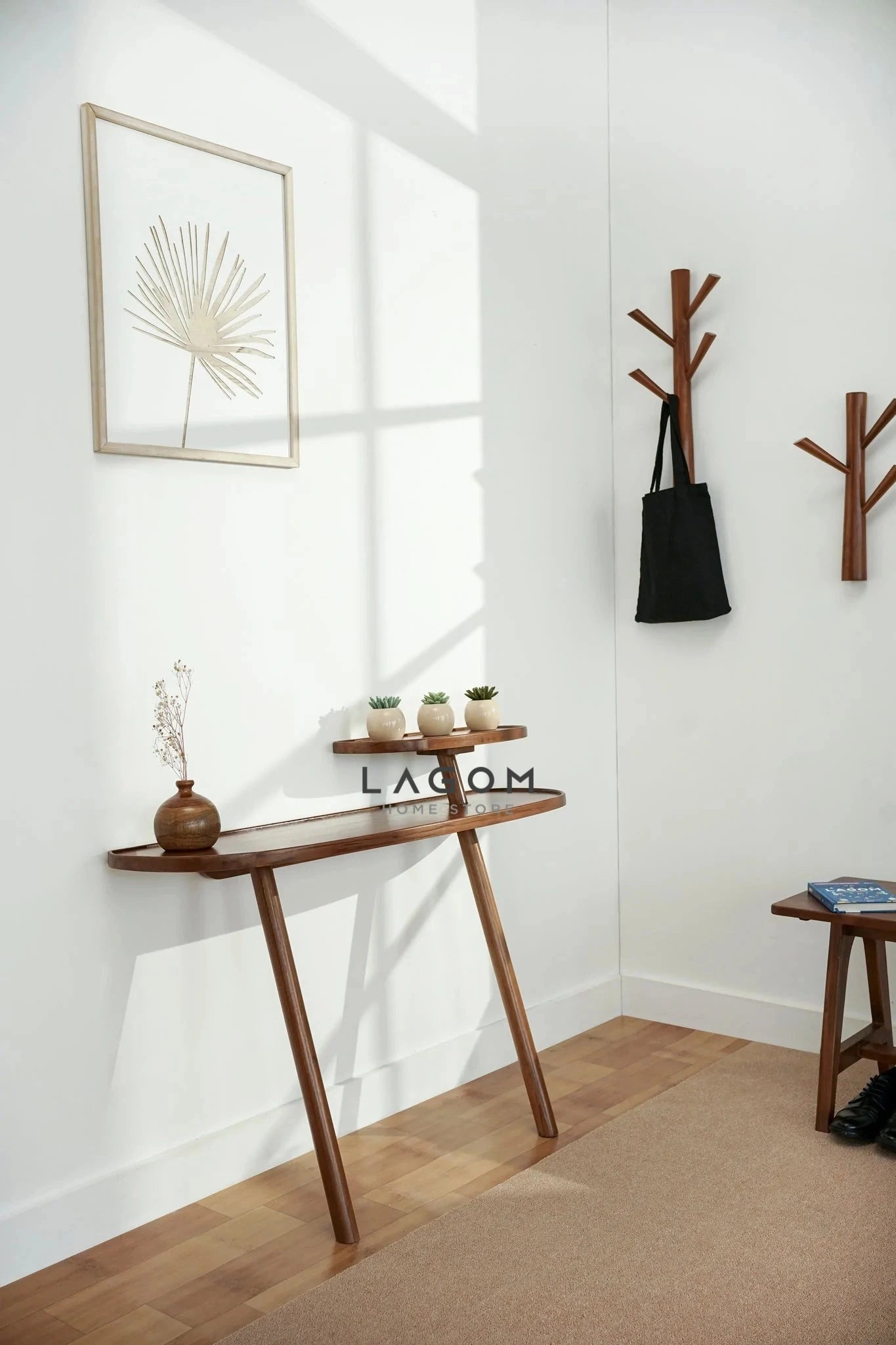 Meja Konsol Dinding Estetis dari Kayu Jati Console Table Lagom Home Store Jati Furnitur Teak Furniture Jakarta