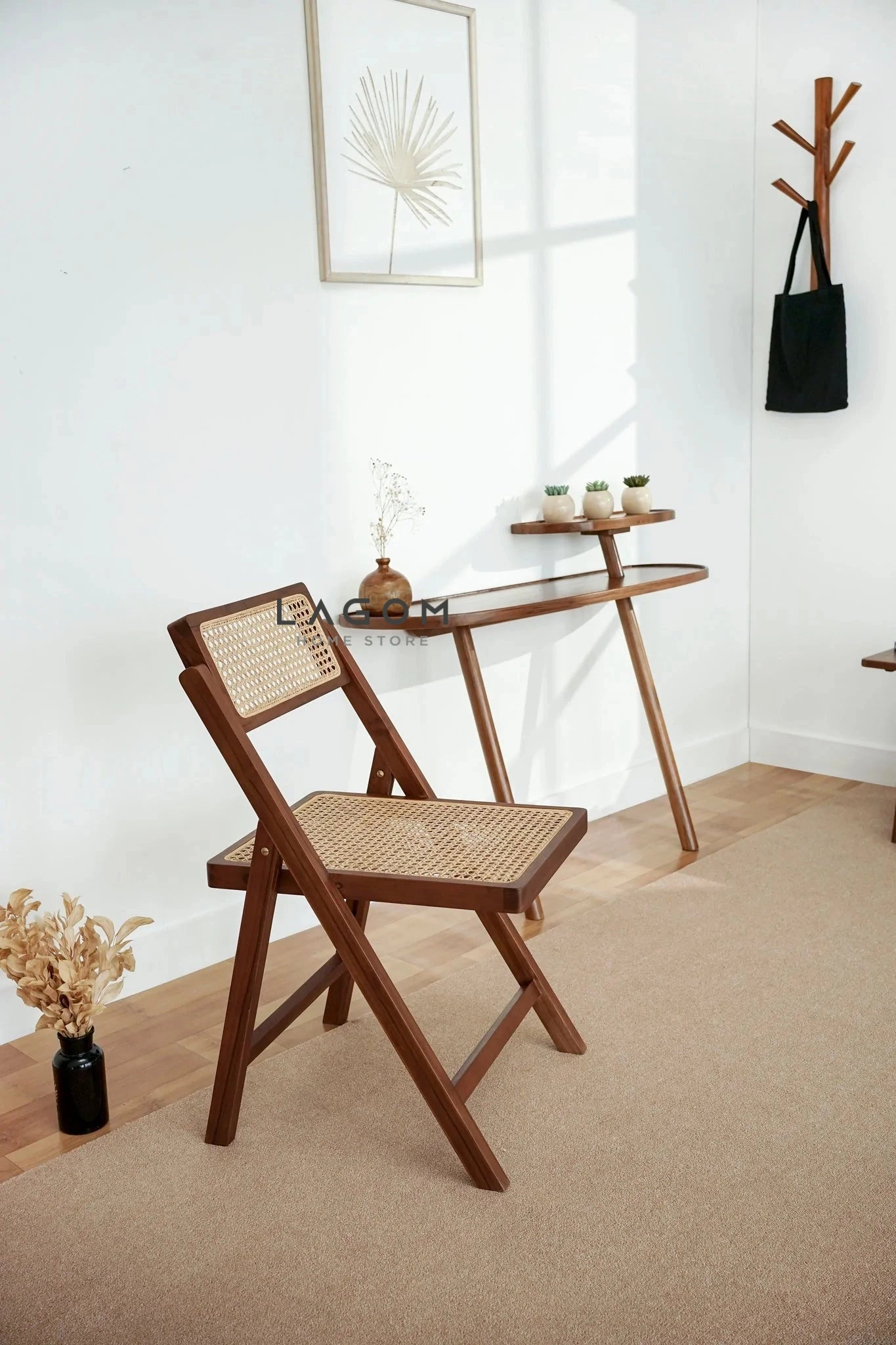 Meja Konsol Dinding Estetis dari Kayu Jati Console Table Lagom Home Store Jati Furnitur Teak Furniture Jakarta