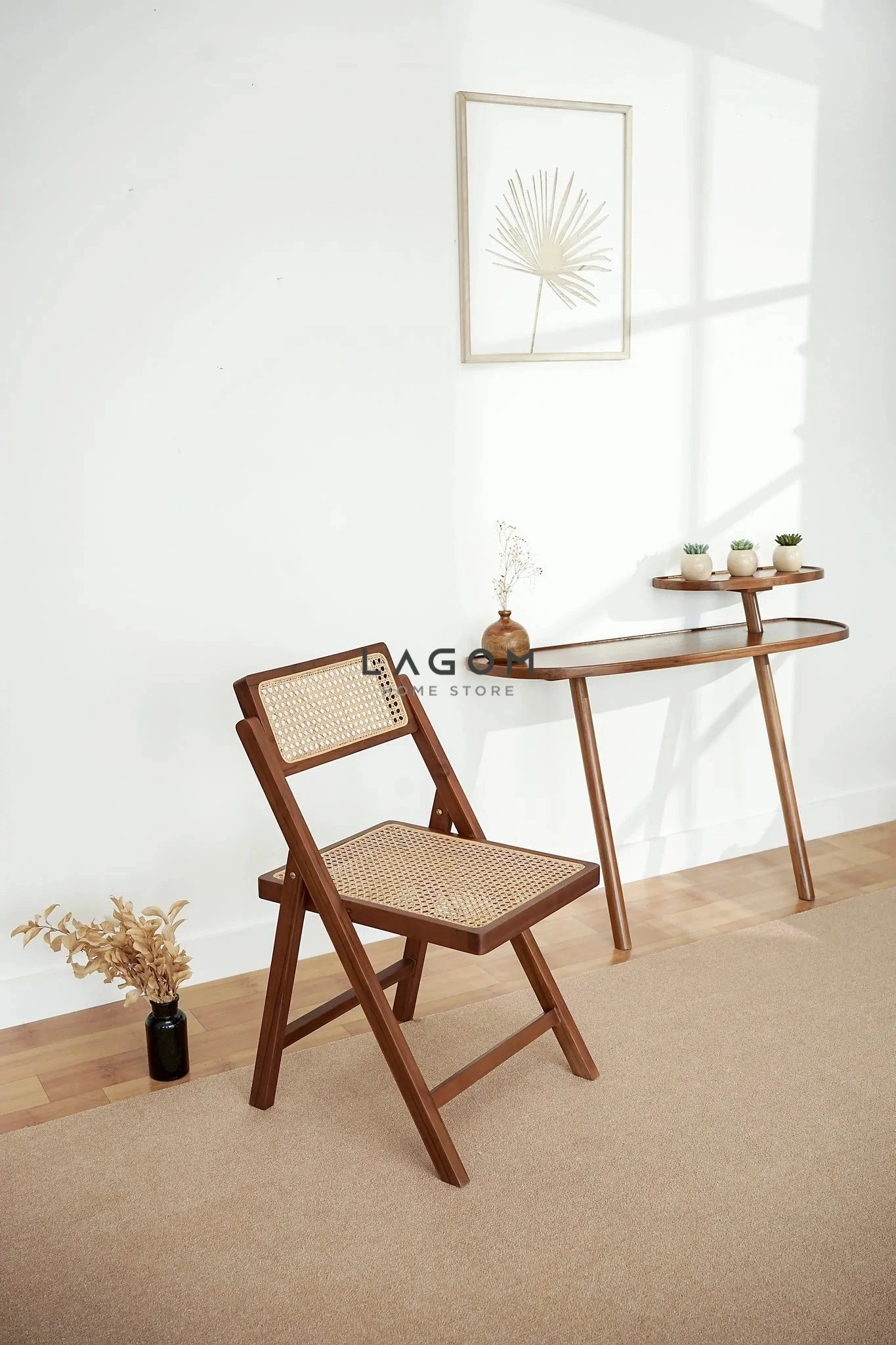 Meja Konsol Dinding Estetis dari Kayu Jati Console Table Lagom Home Store Jati Furnitur Teak Furniture Jakarta