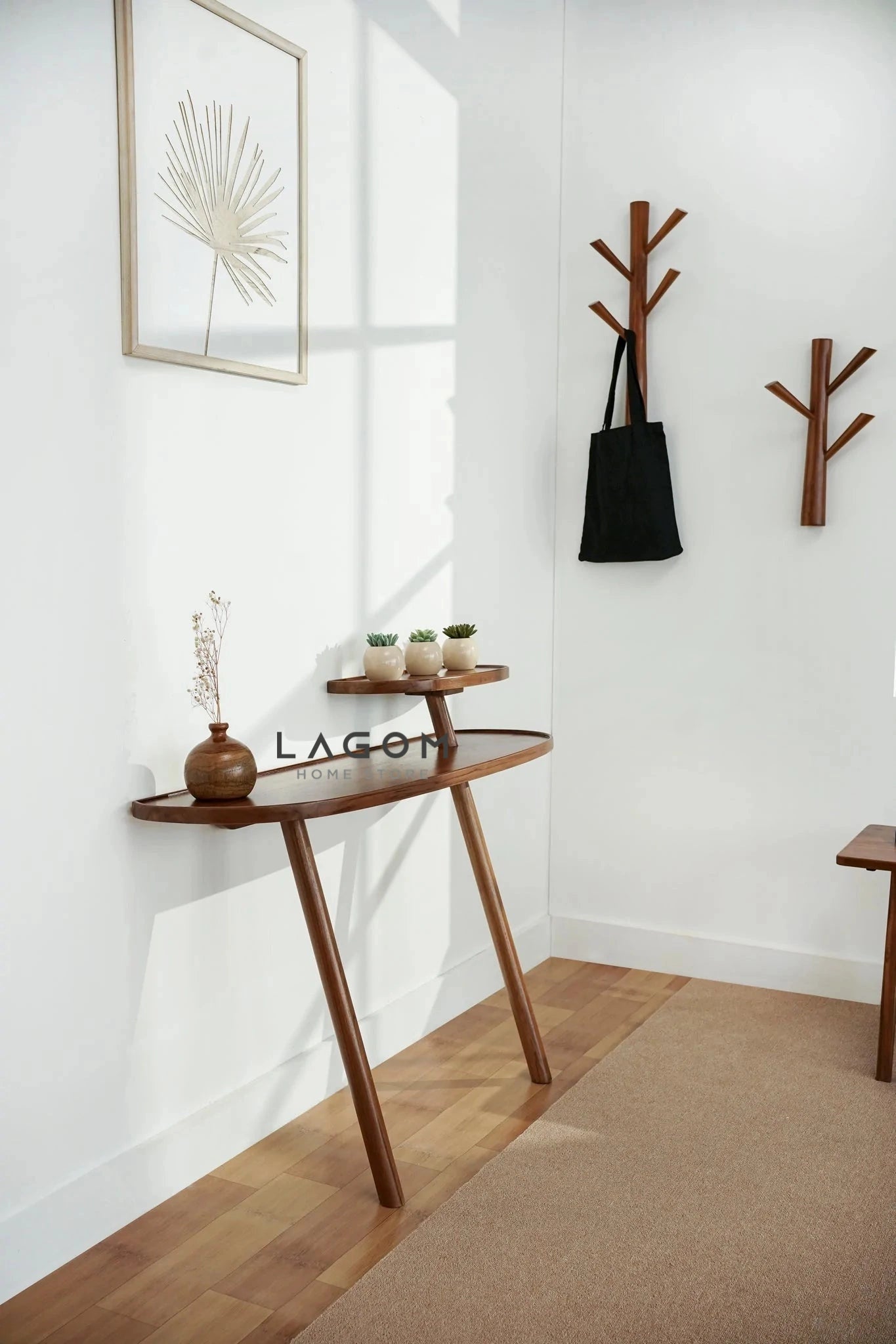 Meja Konsol Dinding Estetis dari Kayu Jati Console Table Lagom Home Store Jati Furnitur Teak Furniture Jakarta
