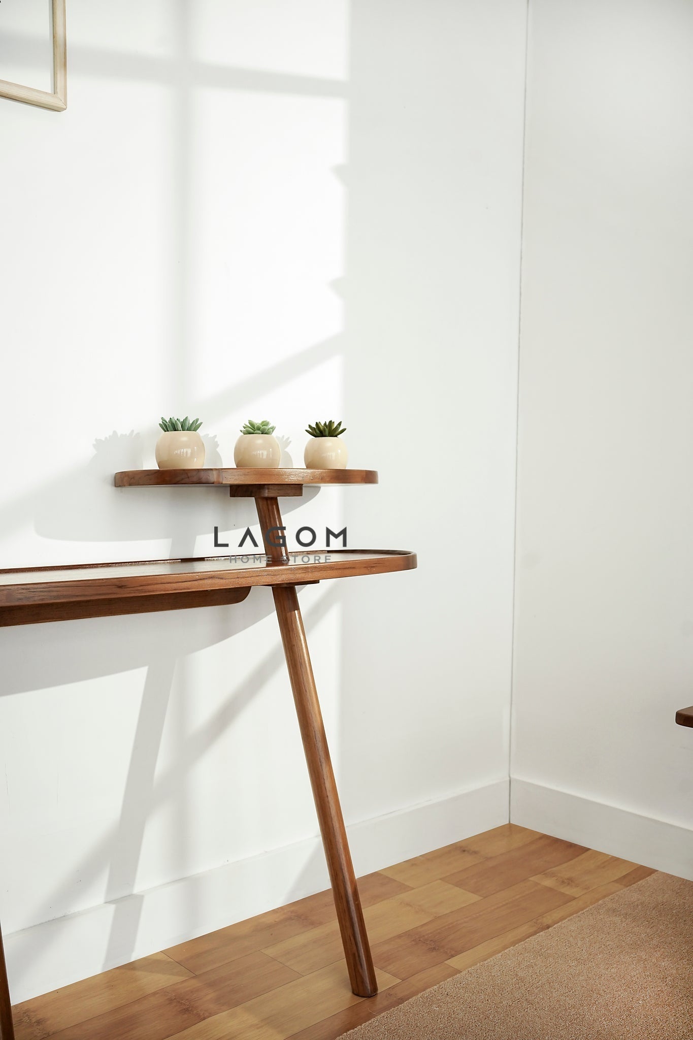 Meja Konsol Dinding Estetis dari Kayu Jati Console Table Lagom Home Store Jati Furnitur Teak Furniture Jakarta