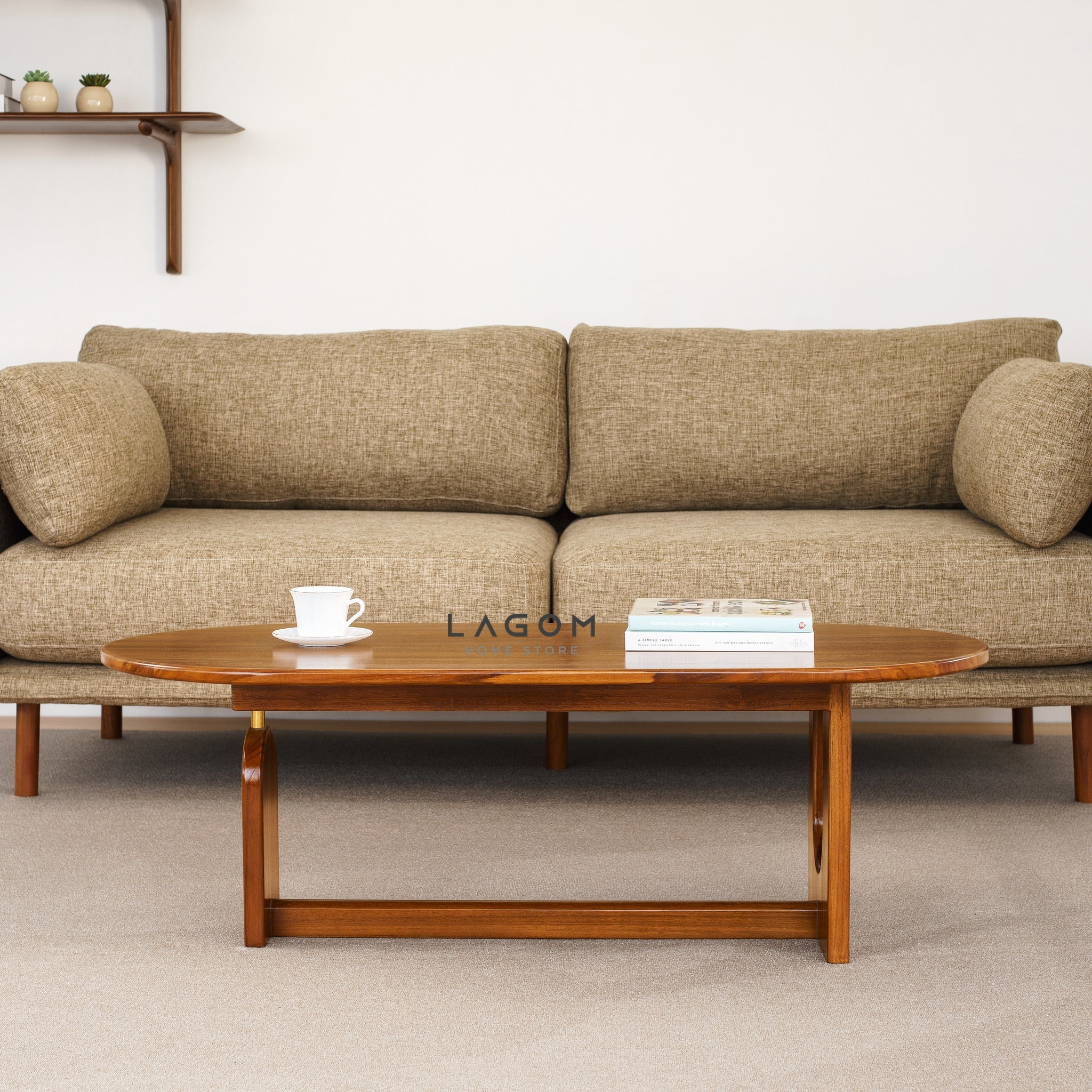 Meja Kopi Unik Estetik dari Kayu Jati Solid Coffee Table Lagom Home Store Jati Furnitur Teak Furniture Jakarta