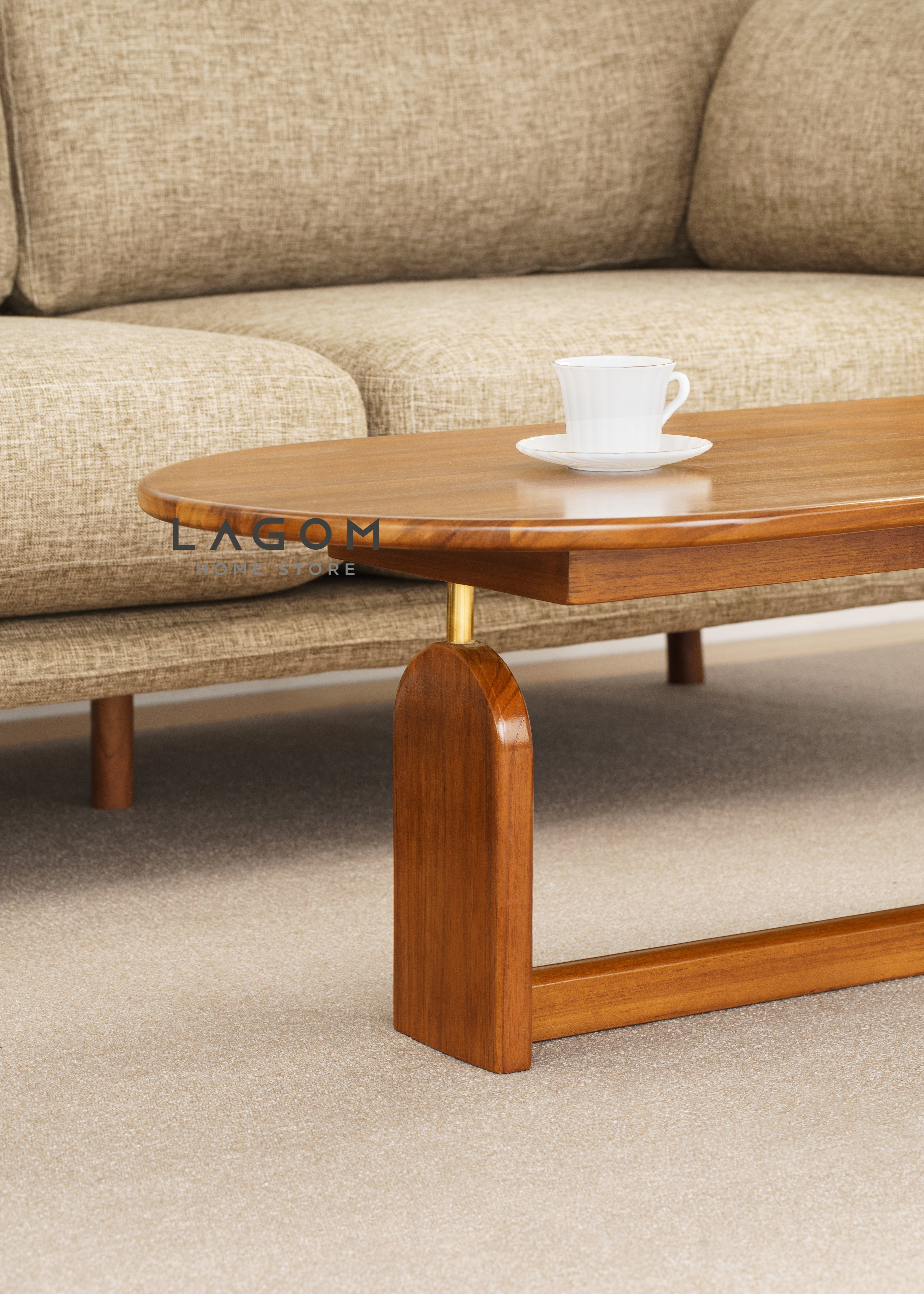 Meja Kopi Unik Estetik dari Kayu Jati Solid Coffee Table Lagom Home Store Jati Furnitur Teak Furniture Jakarta