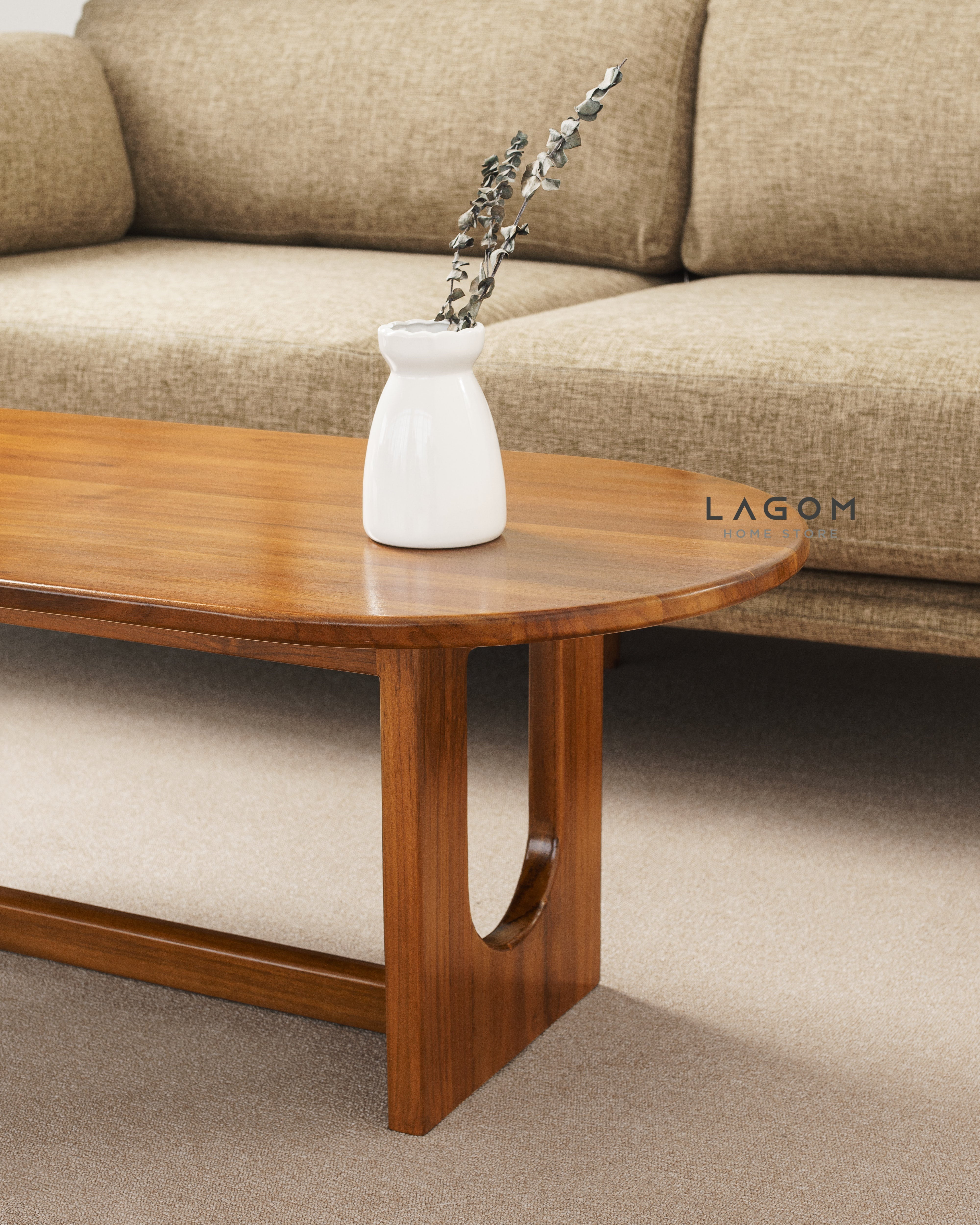 Meja Kopi Unik Estetik dari Kayu Jati Solid Coffee Table Lagom Home Store Jati Furnitur Teak Furniture Jakarta