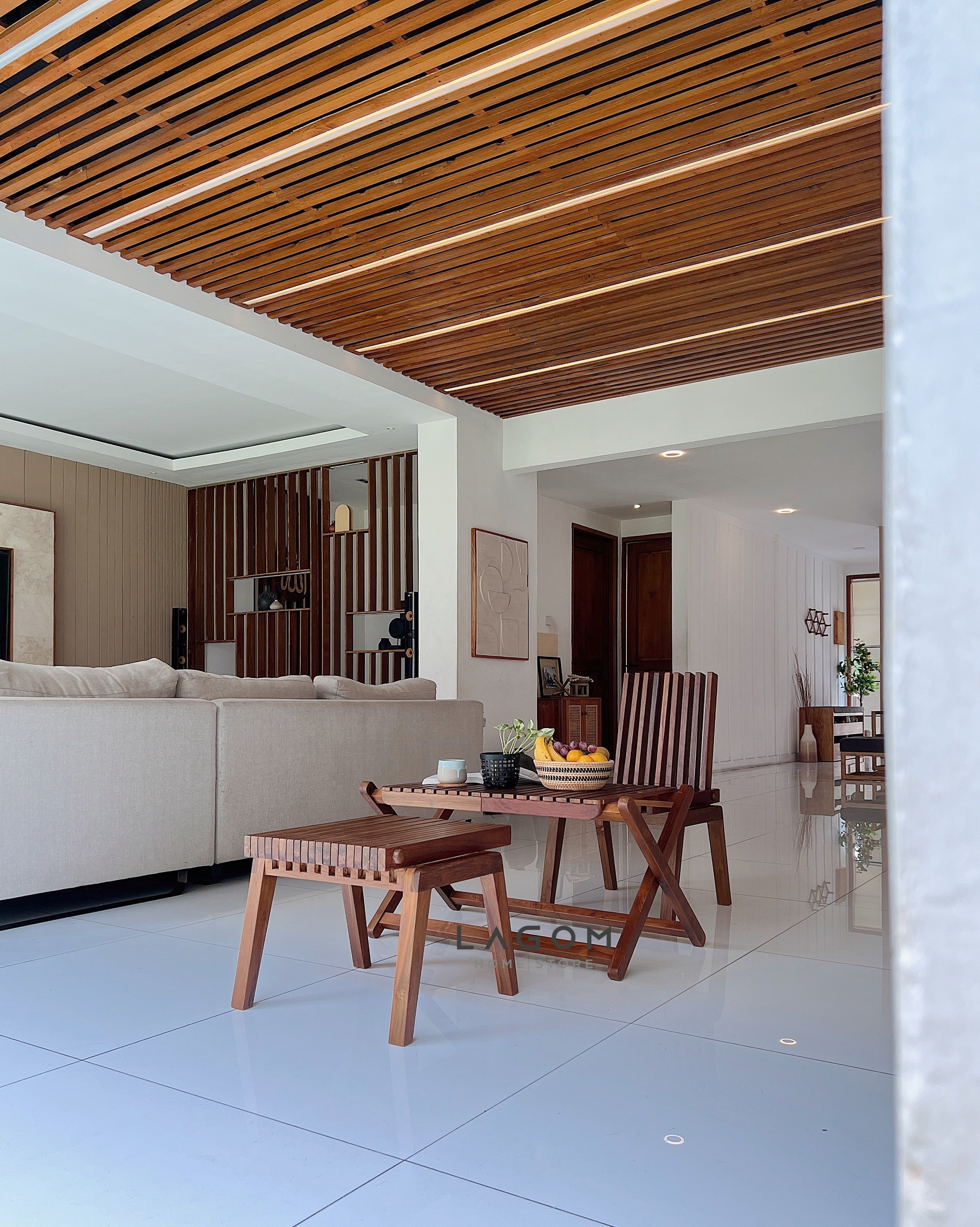 Meja Kursi Lipat Kayu Jati Reclaimed (Indoor dan Outdoor) Outdoor Table Set Lagom Home Store Jati Furnitur Teak Furniture Jakarta