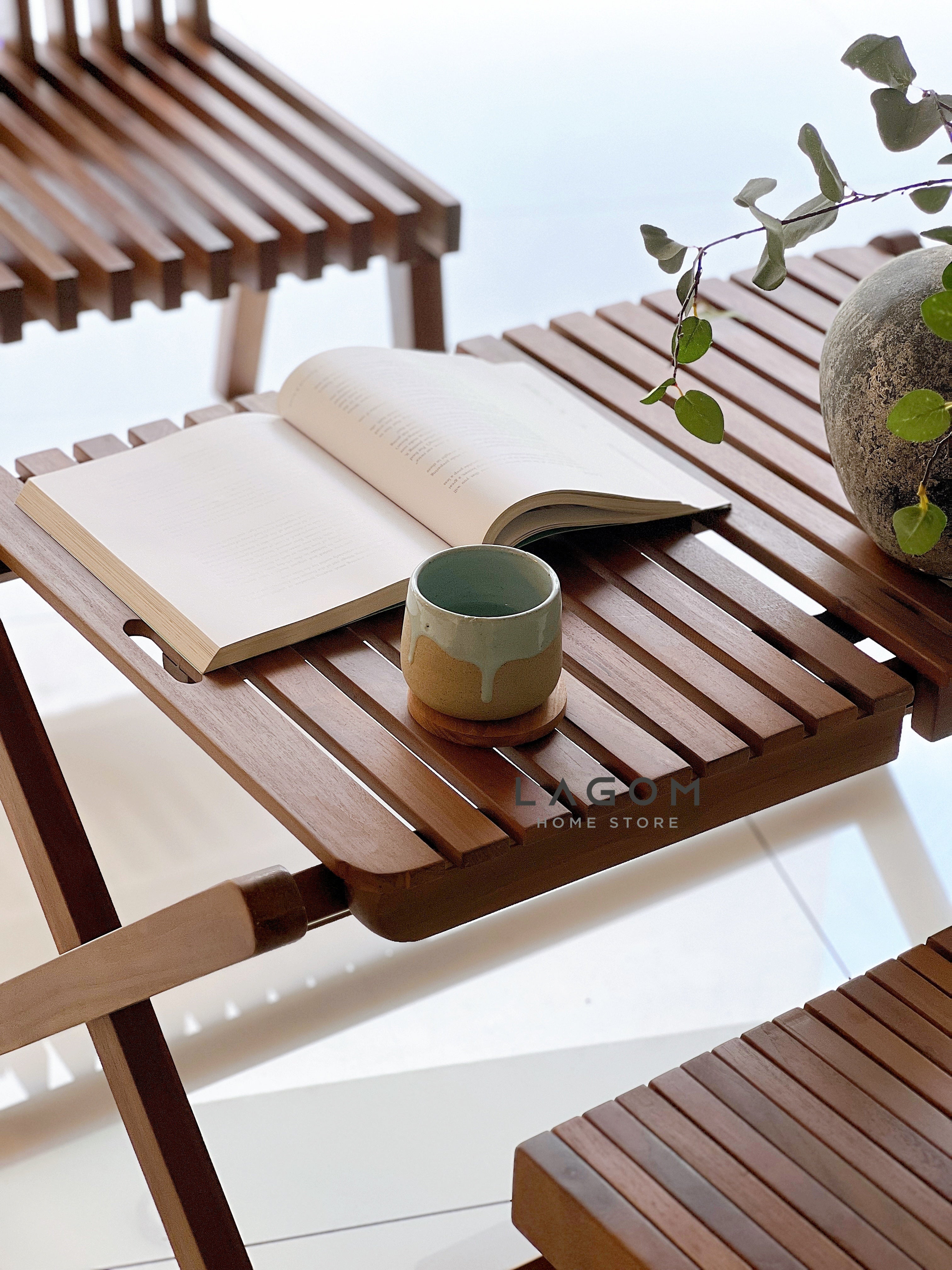 Meja Kursi Lipat Kayu Jati Reclaimed (Indoor dan Outdoor) Outdoor Table Set Lagom Home Store Jati Furnitur Teak Furniture Jakarta
