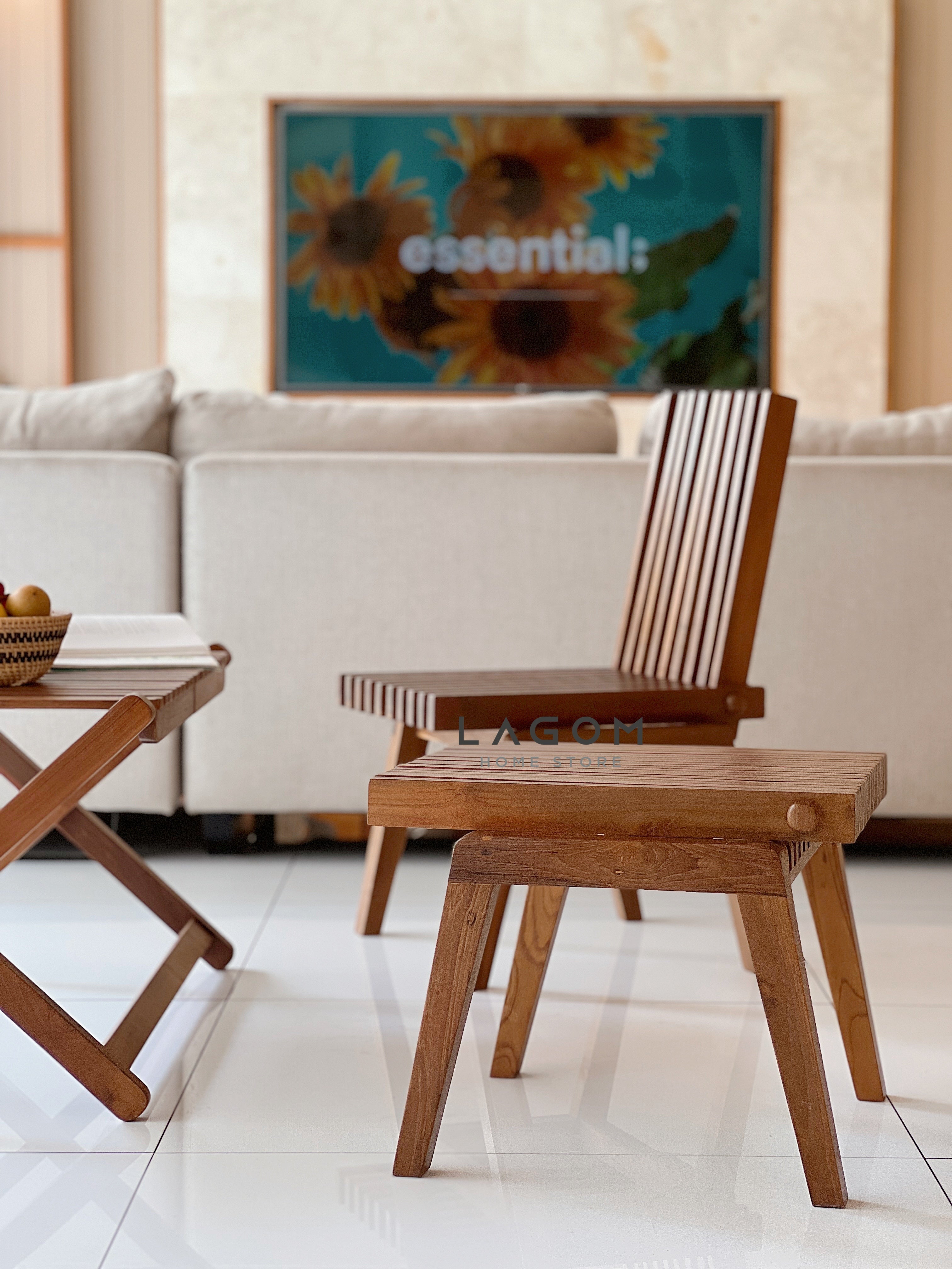 Meja Kursi Lipat Kayu Jati Reclaimed (Indoor dan Outdoor) Outdoor Table Set Lagom Home Store Jati Furnitur Teak Furniture Jakarta