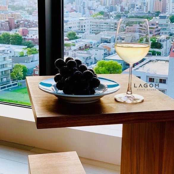 Meja Samping Kayu Jati dengan Bentuk Unik Side Table Lagom Home Store Jati Furnitur Teak Furniture Jakarta