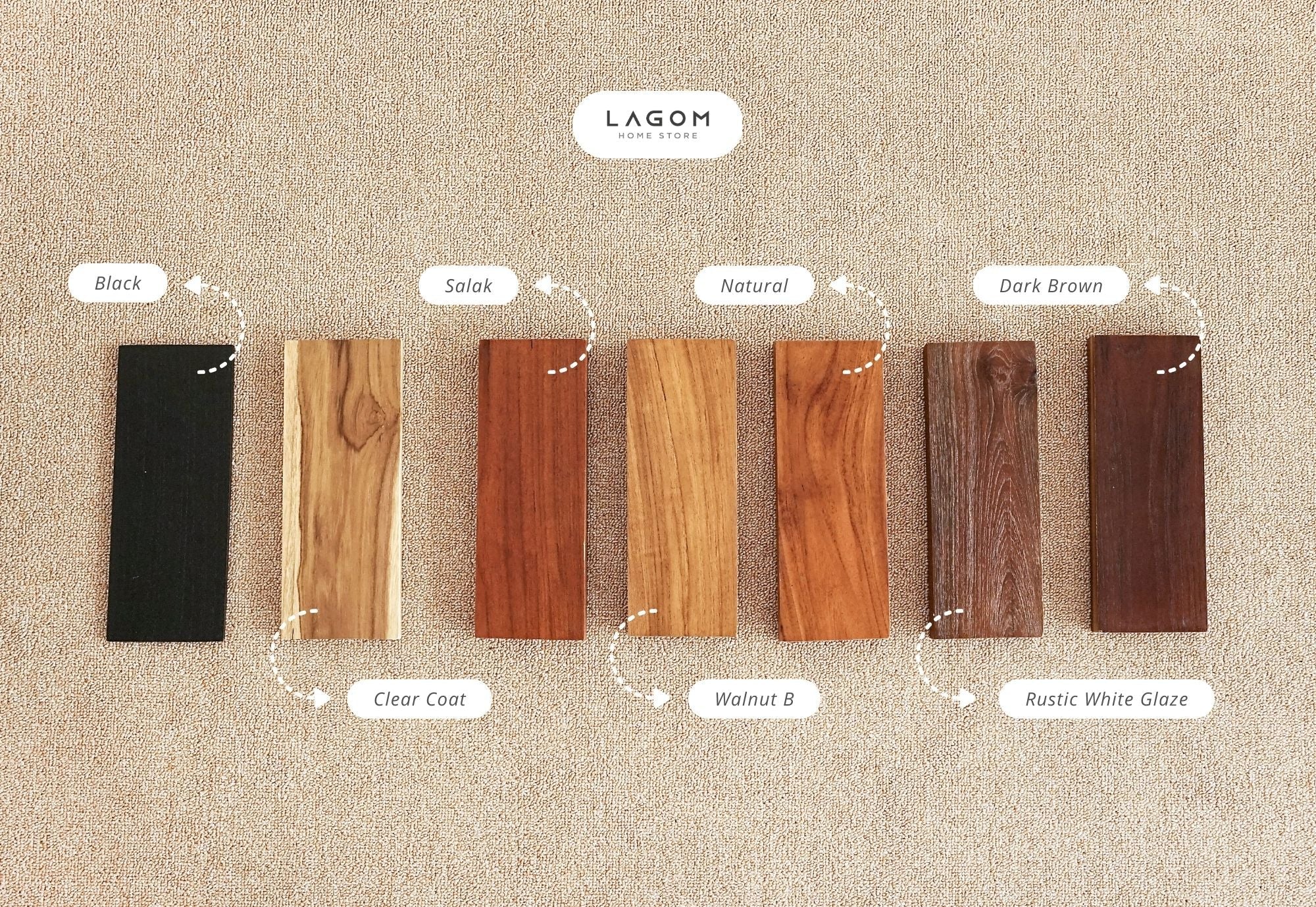 Meja Samping Kayu Jati - Tinggi Adjustable Side Table Lagom Home Store Jati Furnitur Teak Furniture Jakarta