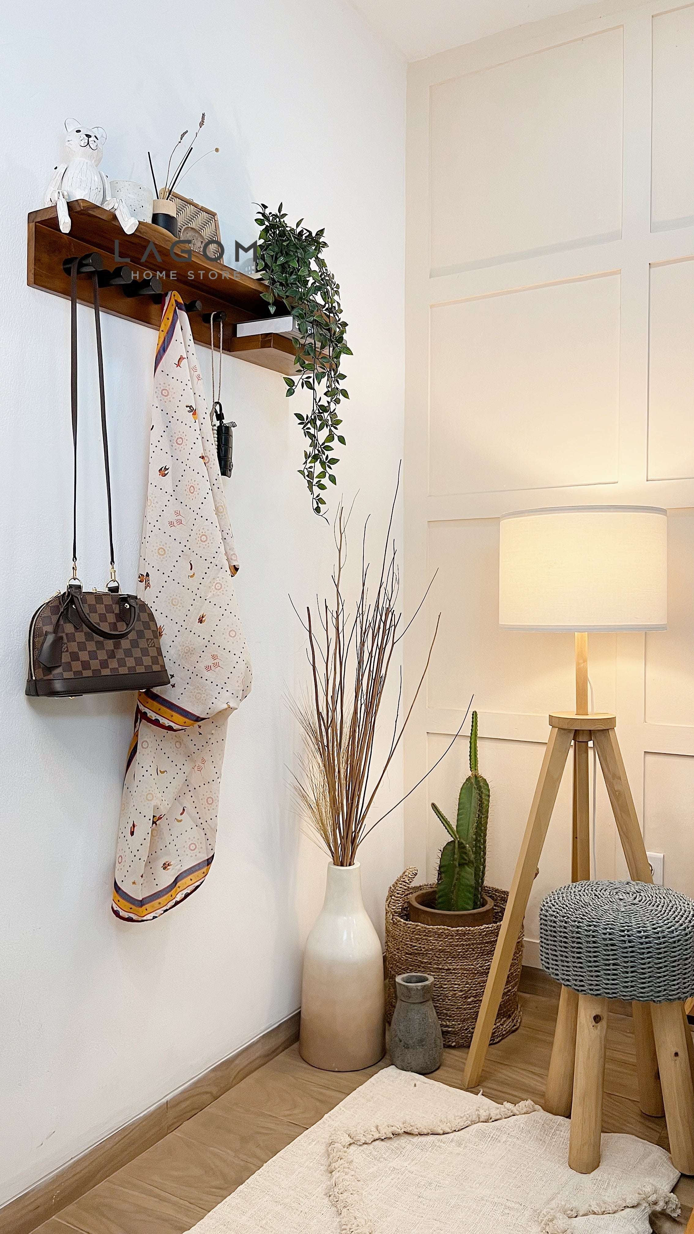 Rak dan Gantungan Dinding Kayu Jati Wall Coat Hanger Lagom Home Store Jati Furnitur Teak Furniture Jakarta