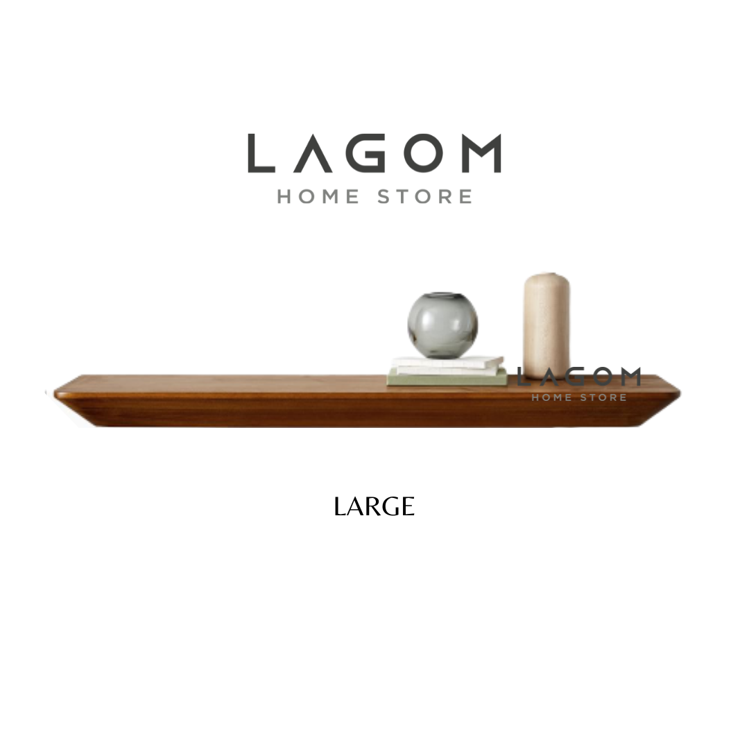 Set Ambalan Dinding Trapesium dari Kayu Jati Set of Shelves (4 Shelves) Wall Shelf Lagom Home Store Jati Furnitur Teak Furniture Jakarta