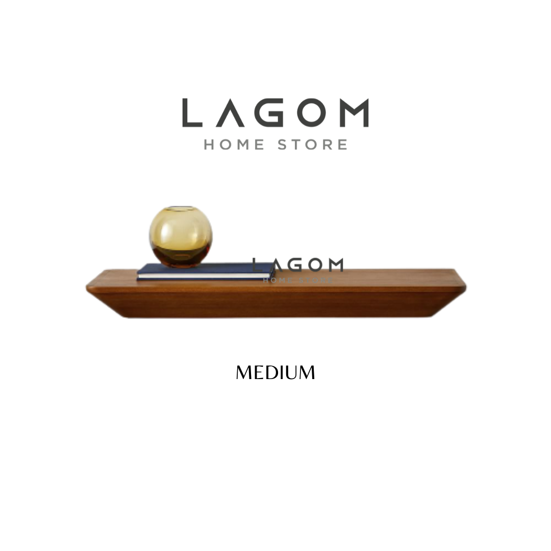 Set Ambalan Dinding Trapesium dari Kayu Jati Set of Shelves (4 Shelves) Wall Shelf Lagom Home Store Jati Furnitur Teak Furniture Jakarta