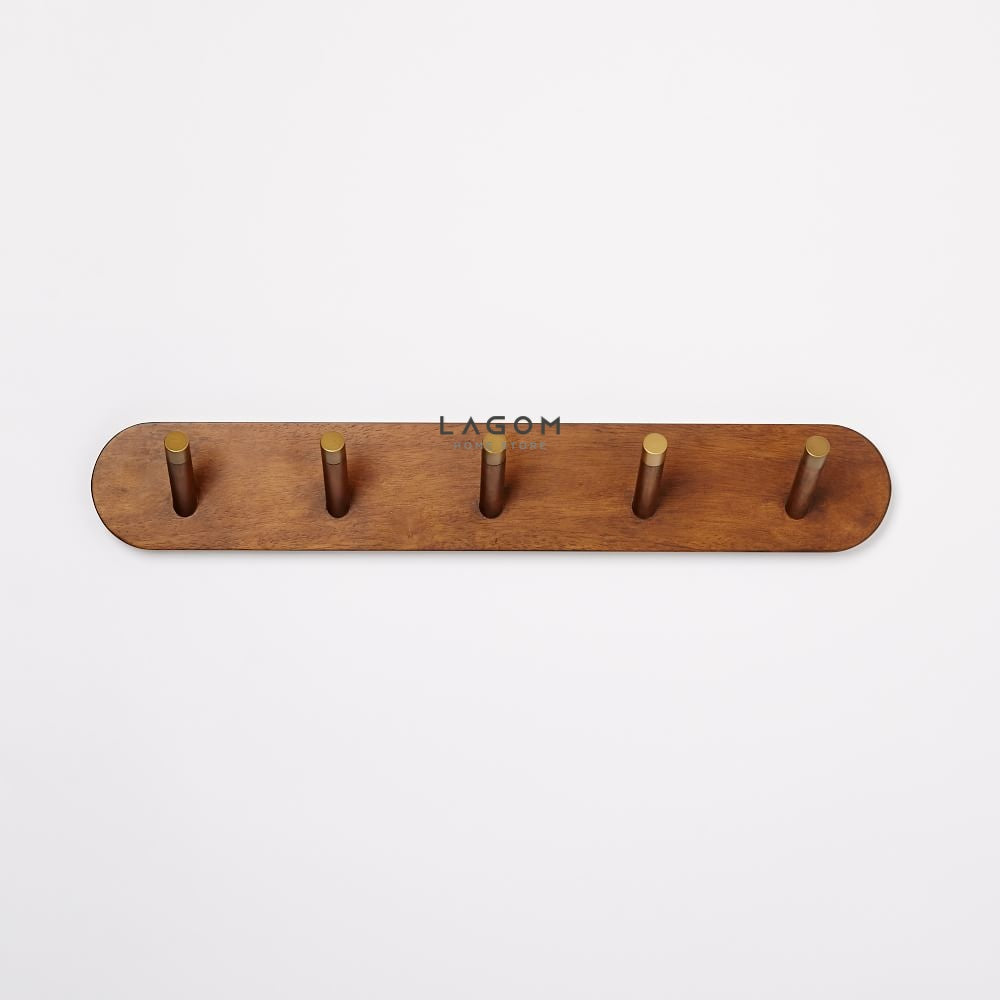 Set Gantungan Dinding Kayu Jati Large (63.5 cm x 10 cm x 10 cm) Wall Coat Hanger Lagom Home Store Jati Furnitur Teak Furniture Jakarta