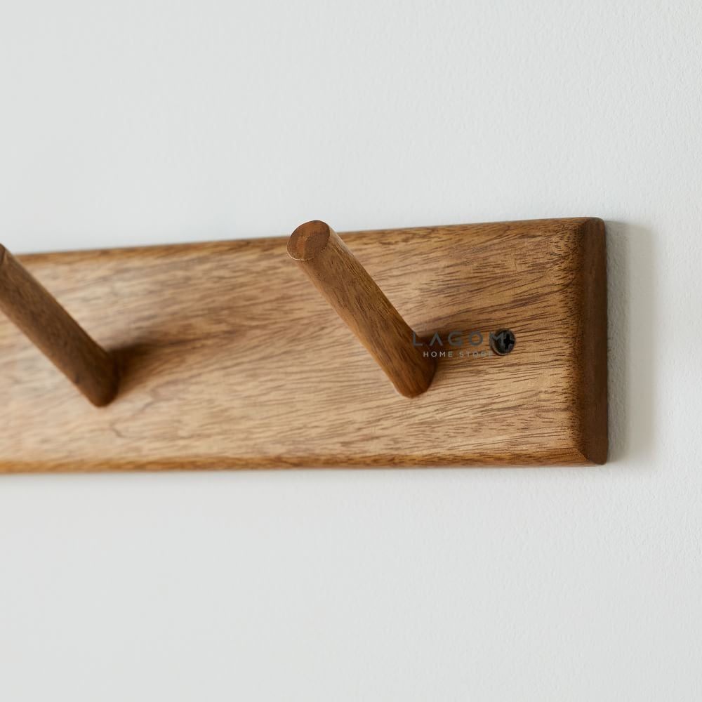 Set Gantungan Pakaian dengan 3 Ukuran dari Kayu Jati Wall Coat Hanger Lagom Home Store Jati Furnitur Teak Furniture Jakarta