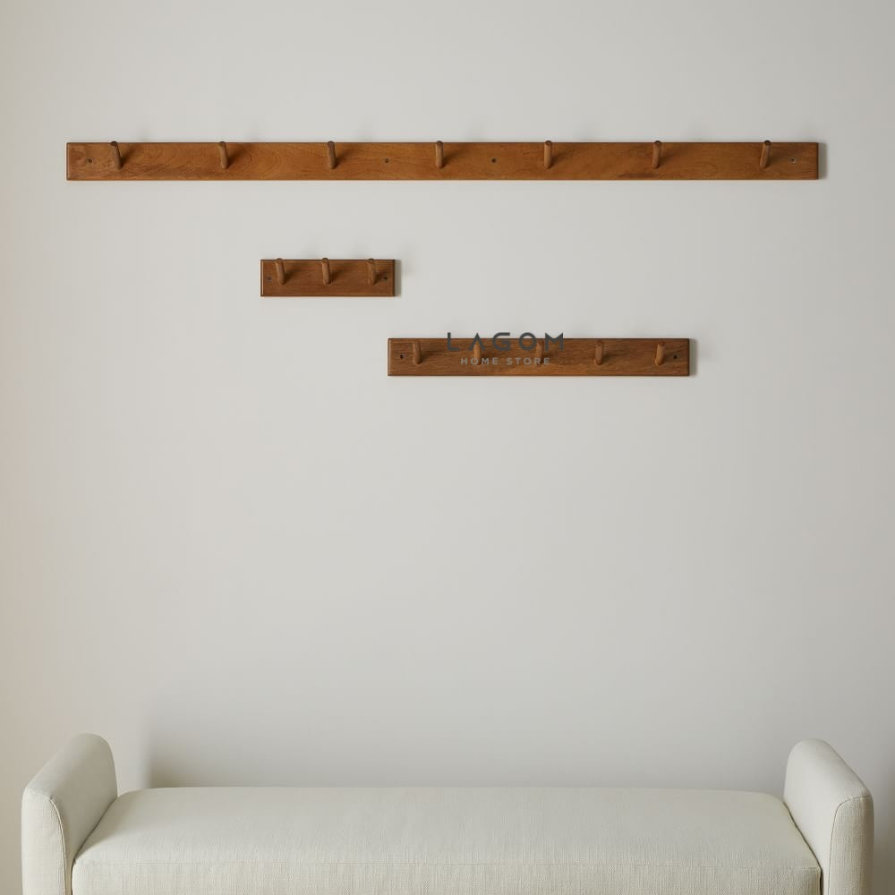Set Gantungan Pakaian dengan 3 Ukuran dari Kayu Jati Wall Coat Hanger Lagom Home Store Jati Furnitur Teak Furniture Jakarta