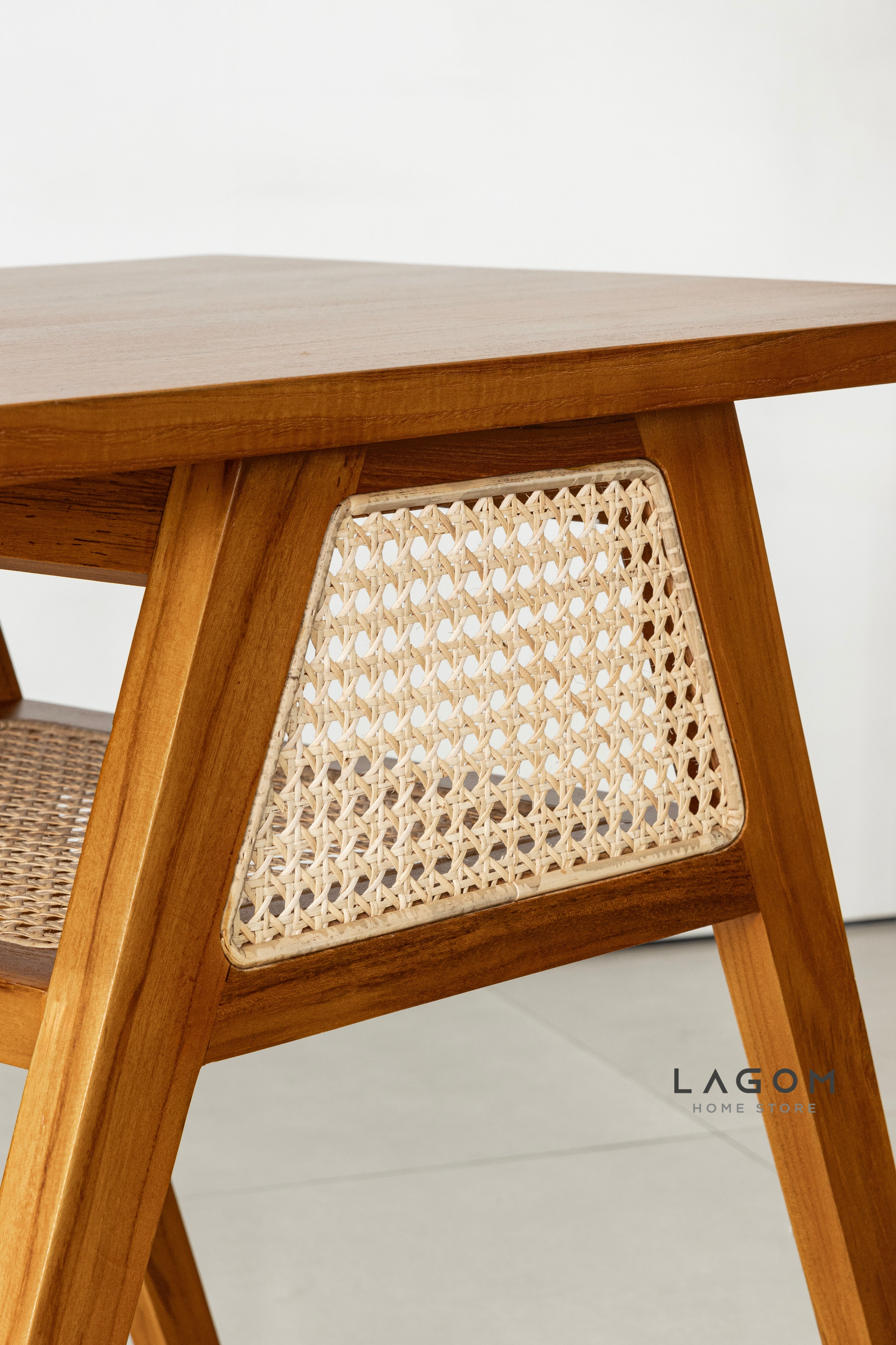 Set Meja Makan Jati dan Rotan Unik Dining Set Lagom Home Store Jati Furnitur Teak Furniture Jakarta