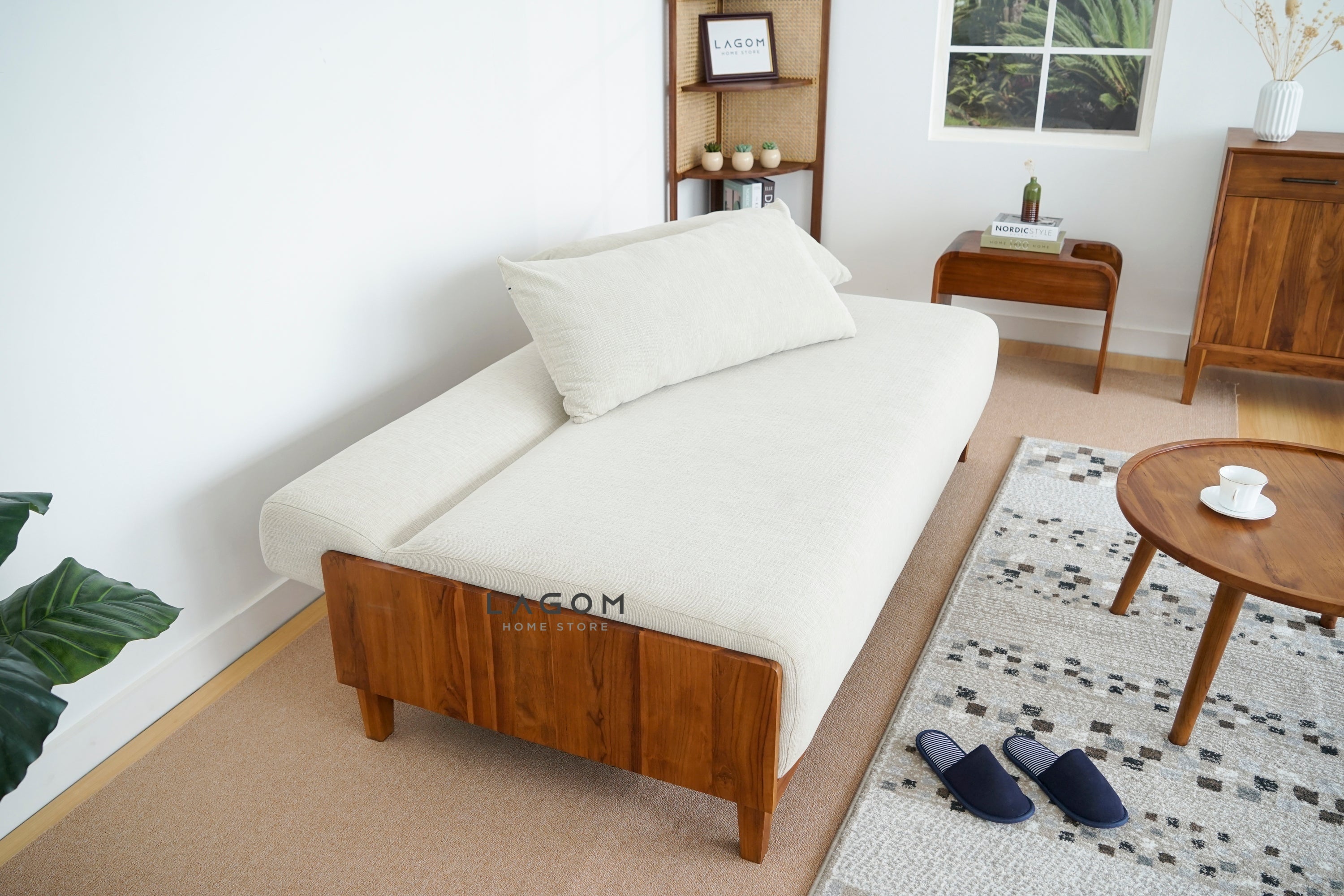 Sofa Bed Multifungsi dari Kayu Jati Sofa Lagom Home Store Jati Furnitur Teak Furniture Jakarta