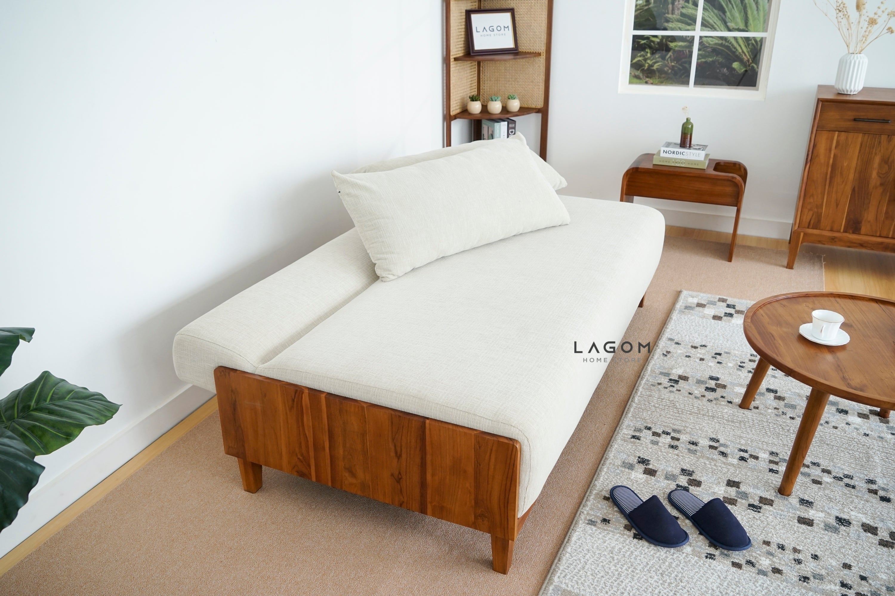 Sofa Bed Multifungsi dari Kayu Jati Sofa Lagom Home Store Jati Furnitur Teak Furniture Jakarta